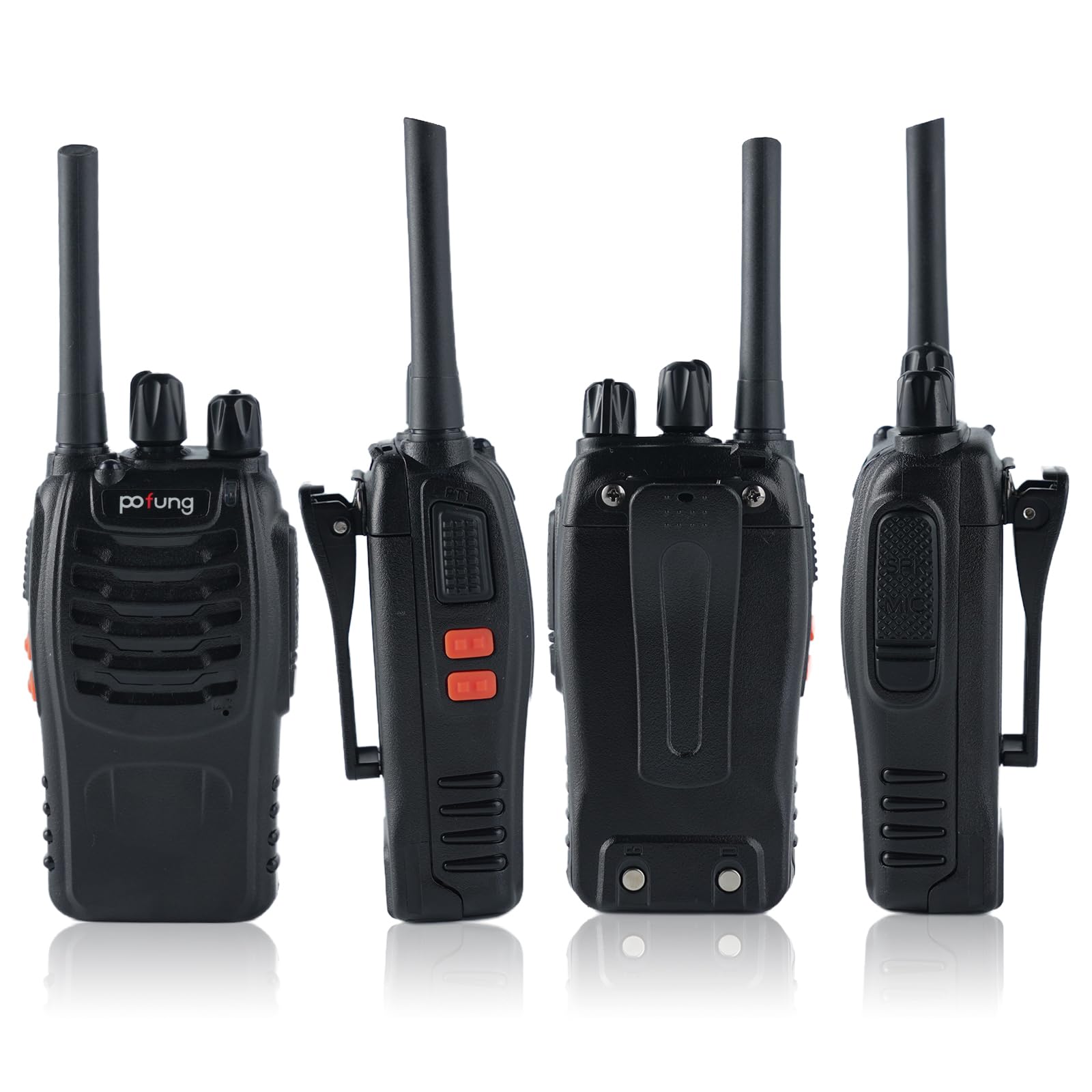Professional PMR446 Baofeng Walkie Talkie - 16 Channel Long Range Two-Way Radio with 1500mAh Rechargeable Battery, LED Flashlight & Headset (2 Pack) - Ideal for Outdoor Adventures, Construction Sites & Emergency Communication