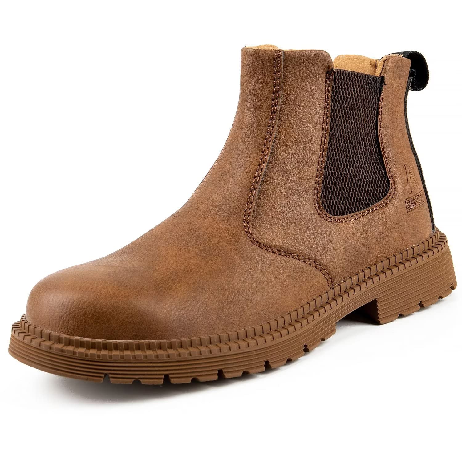 **Tanleewa Men's Steel Toe Work Boots - Waterproof Leather Safety Shoes with Insulation & Non-Slip Sole for Construction, Hiking & Outdoor Work**