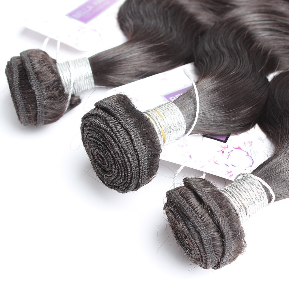 Bella Hair Virgin Remy Brazilian Hair 3 Bundles - Body Wave Weave Mixed Length 16