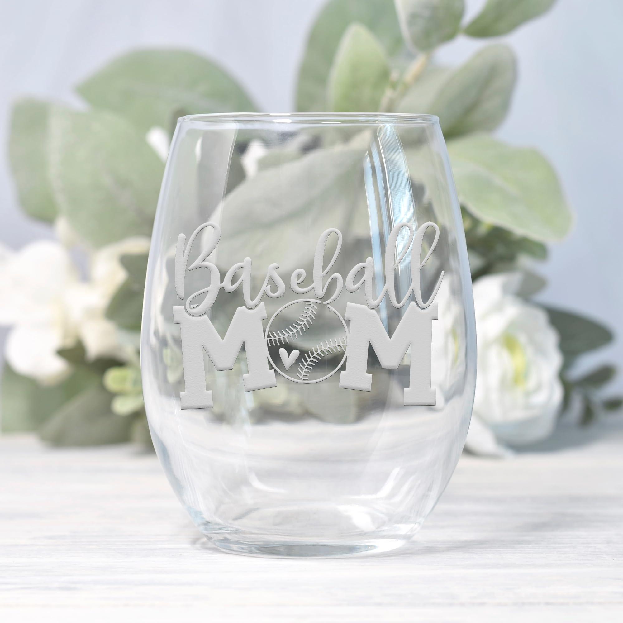 Baseball Mom Stemless Wine Glass - Personalized Baseball Mom Gift for Women, Baseball Themed Wine Cup, Best Baseball Gifts for Mom - Perfect for Game Day, Mother's Day & Team Celebrations