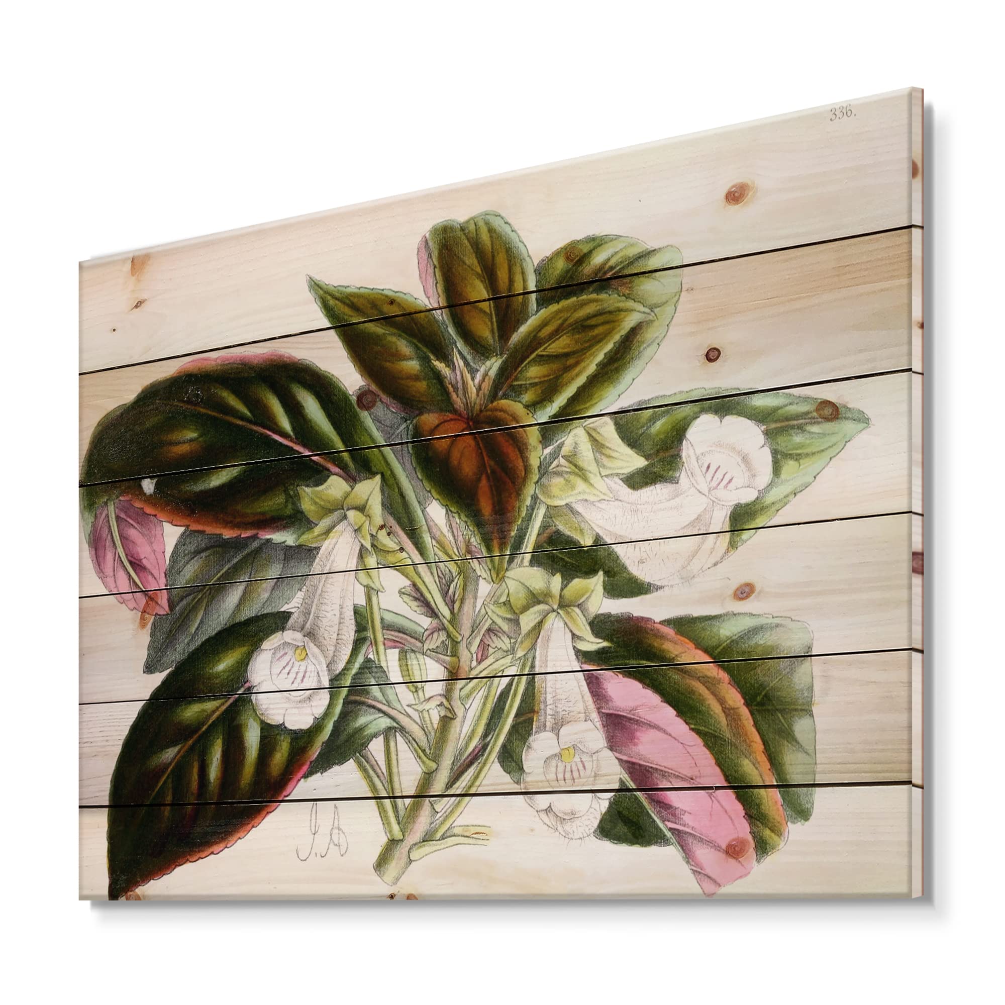 Vintage Blossoming Flower Wood Wall Decor - Traditional Green Floral Wall Art Panel, Large Pine Wood Wall Hanging for Living Room, Bedroom & Home Decor