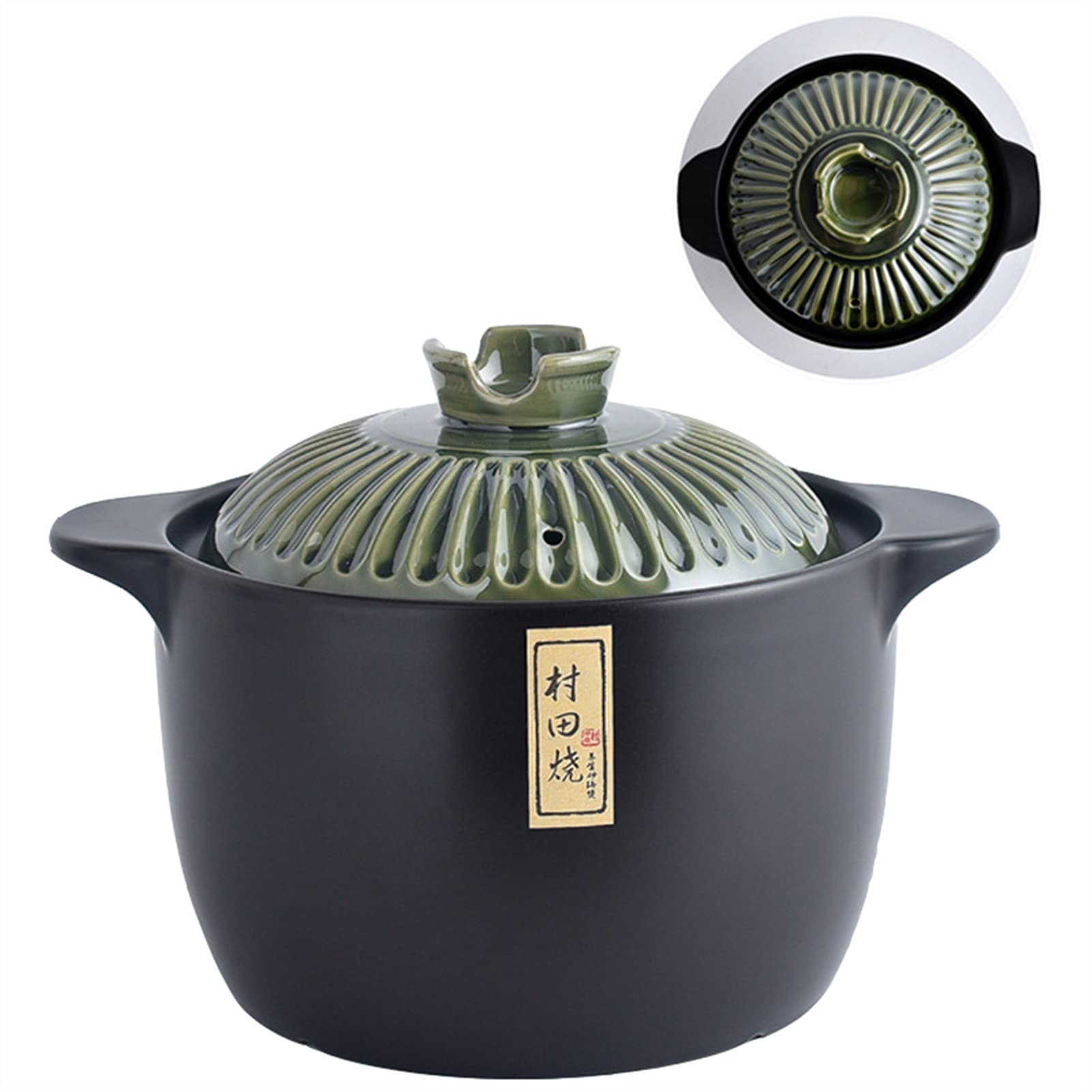 Premium 4.5L Ceramic Cooking Pot - Japanese Donabe Style Clay Pot, Earthenware Casserole & Stew Pot for Slow Cooking, Soups, Hot Pots - Ideal Kitchenware for Home Chefs & Asian Cuisine Lovers
