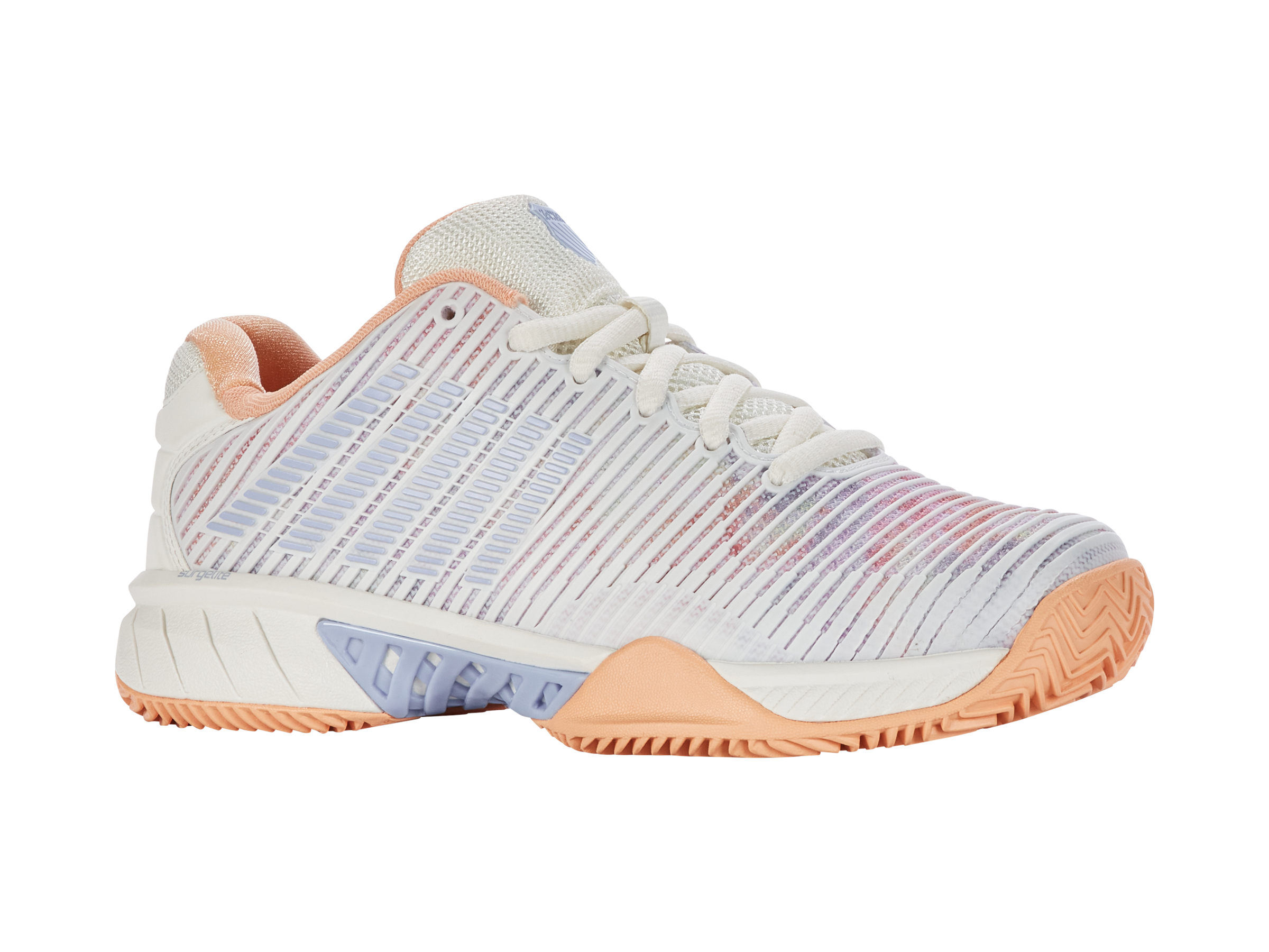 Hypercourt Express 2 Clay Tennis Shoes - Men's Size 165 (96614) | Star White/Peach Fuzz/Heather Colorway | Perfect for Clay Court Matches & Casual Wear