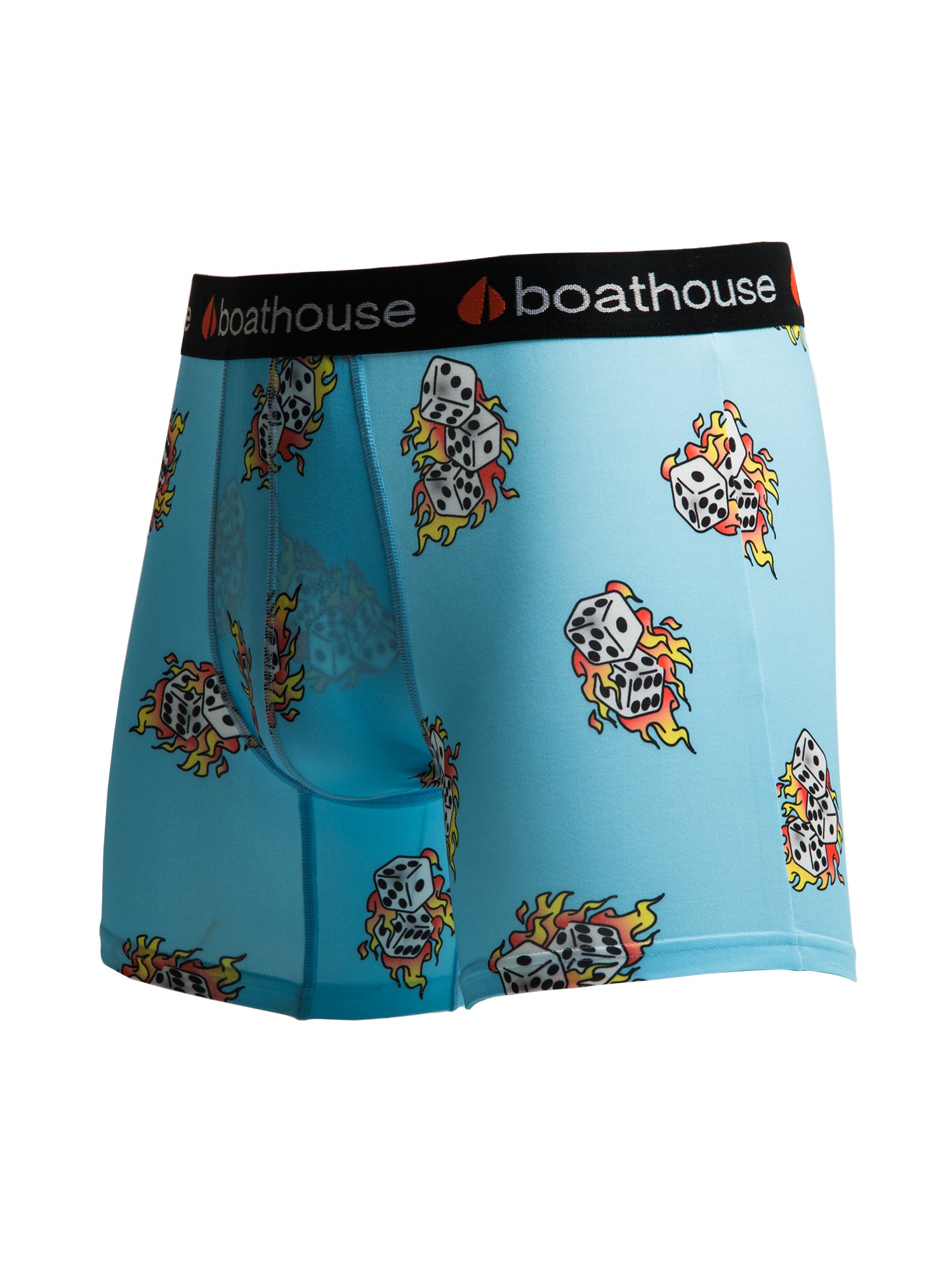 Flaming Dice Boxer Briefs for Men - Comfortable Cotton Underwear - Clearance Sale - Perfect for Casual Wear, Gym & Daily Use
