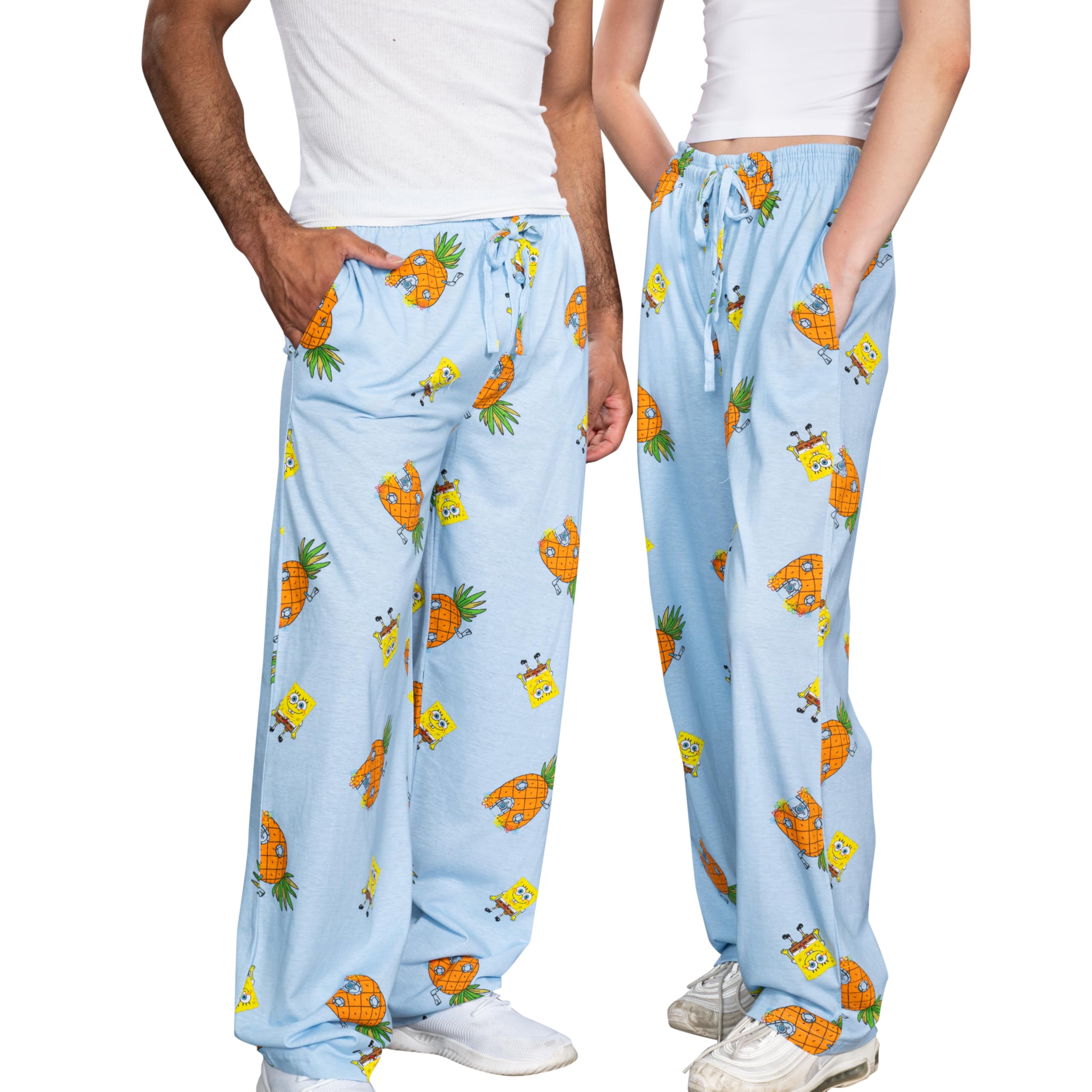 SpongeBob SquarePants Pineapple House Lounge Pants for Men & Women - Soft Cartoon Character Sleepwear Pajama Bottoms - Perfect for Home Relaxation, Sleepovers and Nickelodeon Fans Gifts