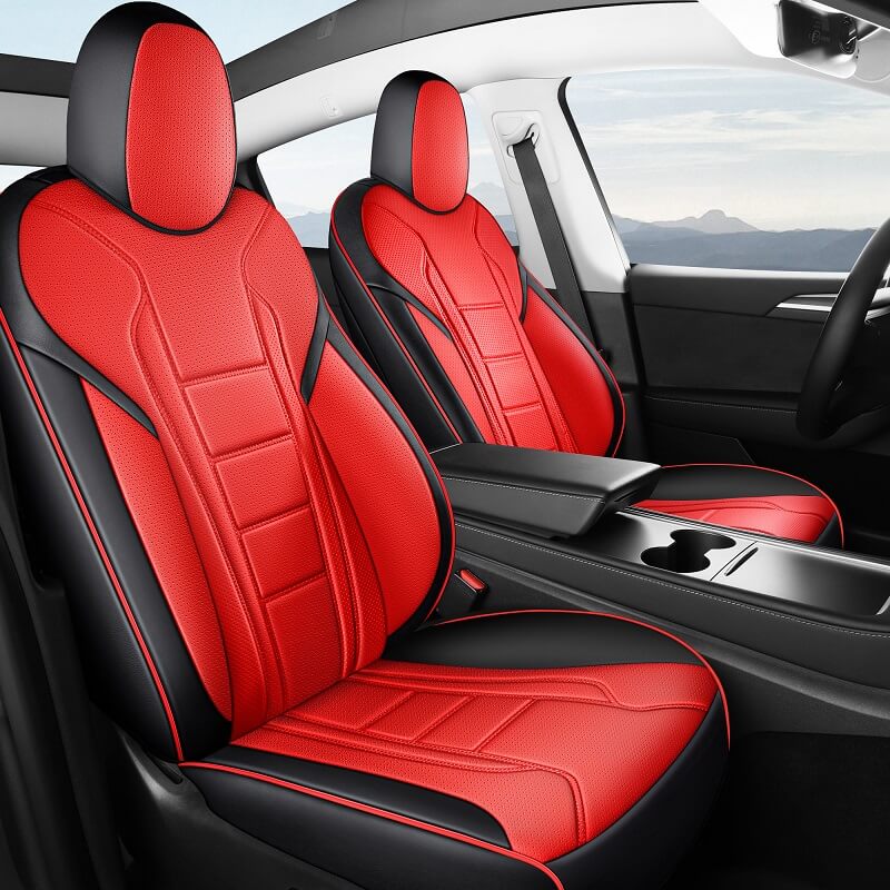 Premium Tesla Model Y Leather Seat Covers - Genuine Leather Protection for Car Interior | Perfect for Road Trips & Daily Commutes