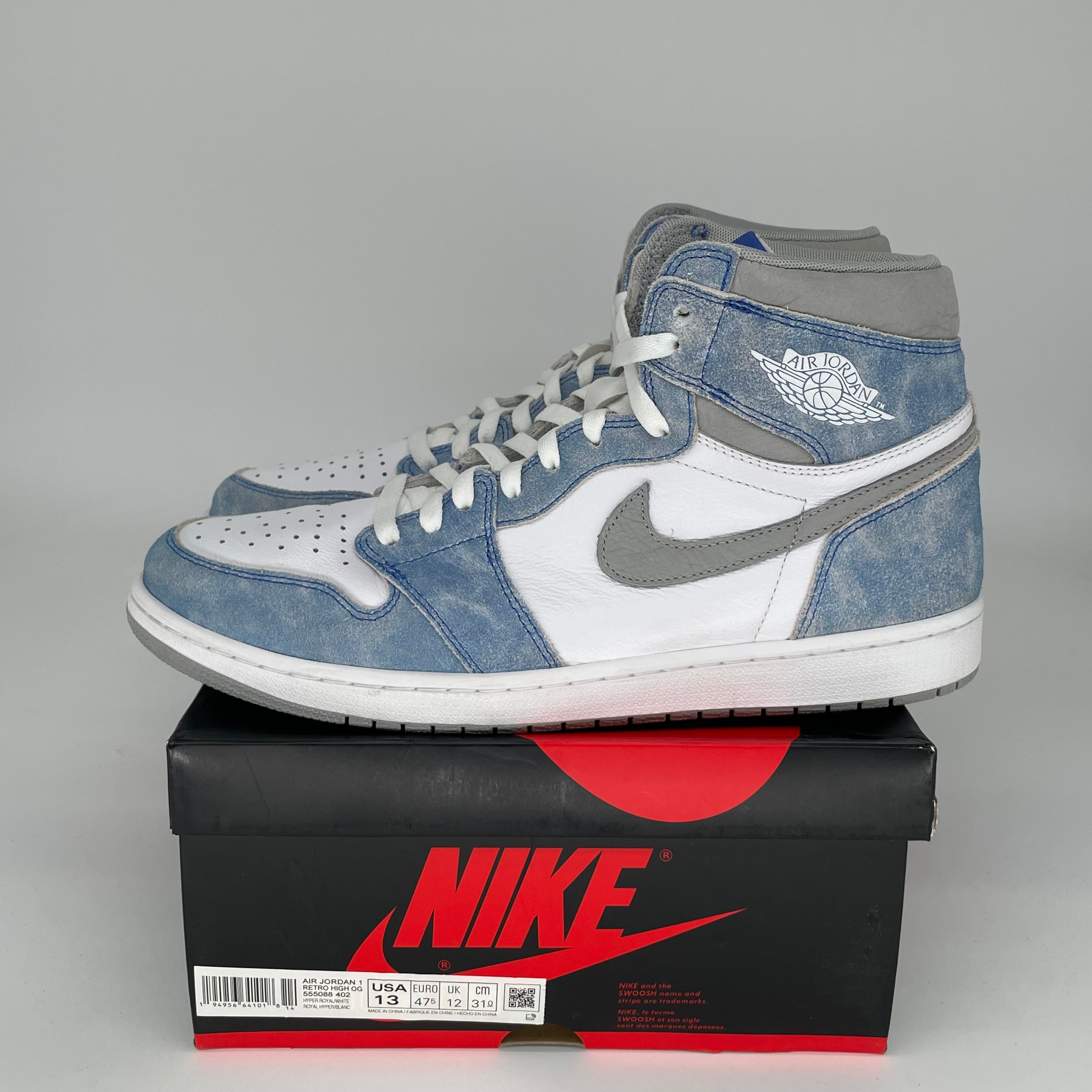 AIR JORDAN 1 HYPER ROYAL Men's Basketball Shoes Size 13 - 555088-402 | Authentic Retro Sneakers for Streetwear & Casual Outfits