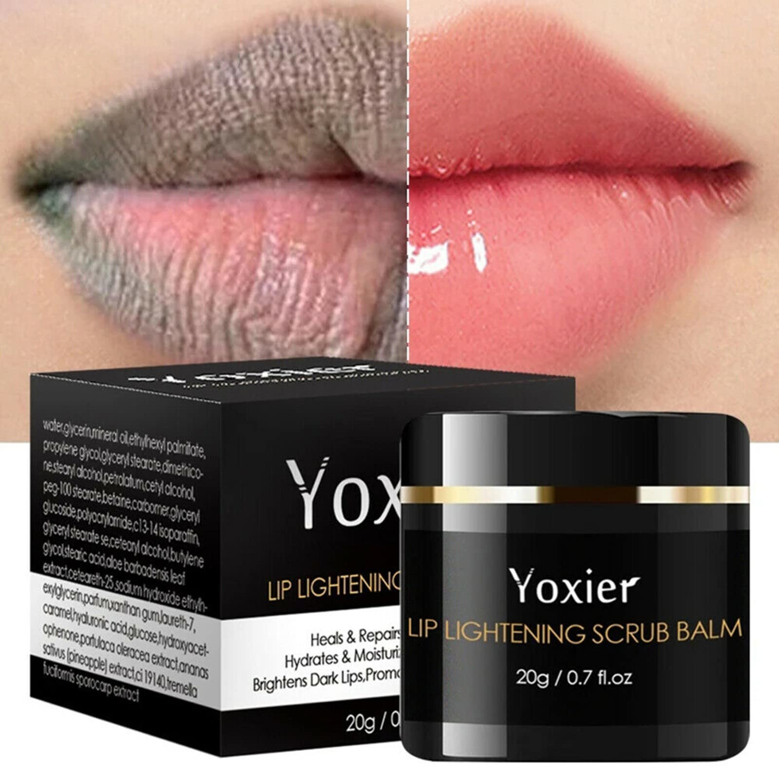 Fast Whitening Lip Treatment Cream - Dark Lip Brightening & Pinkening Formula for Fresh Soft Lips - Removes Lip Butters & Enhances Makeup (Black, One Size) - Perfect for Daily Lip Care & Nighttime Treatment
