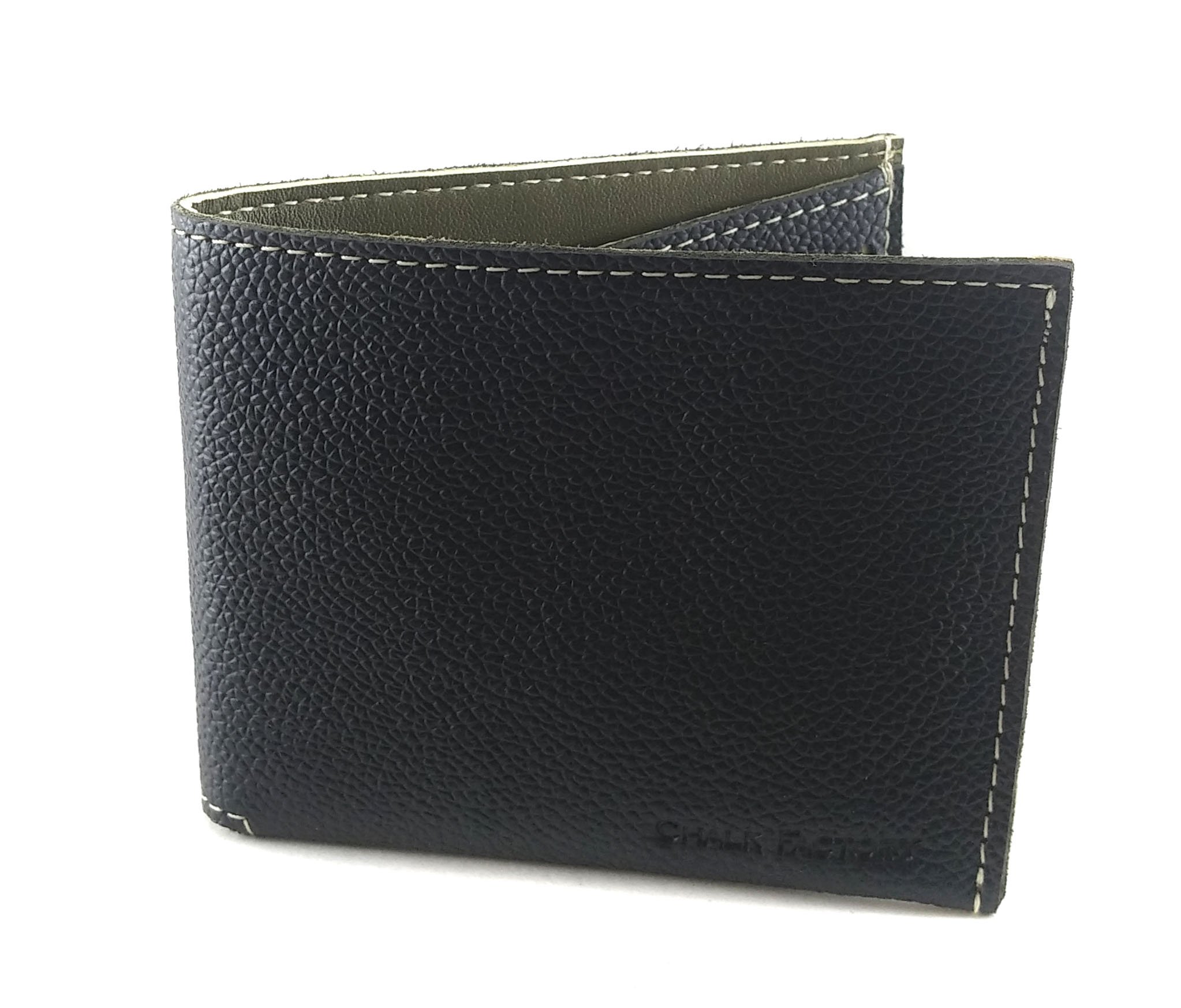 Genuine Leather Minimalist Two-Tone Wallet for Men - Slim RFID Blocking Bifold Wallet (Black) - Perfect for Everyday Use, Travel & Business