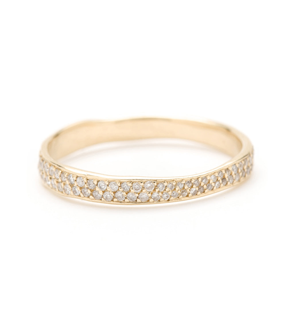 Elegant Torn Paper Diamond Eternity Band - 14K Gold Stackable Wedding Ring for Women - Perfect for Anniversary, Engagement & Everyday Wear