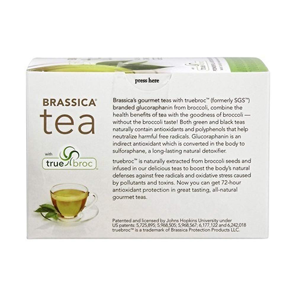 Organic Brassica Sencha Green Tea with Truebroc - 16 Tea Bags for Daily Wellness & Relaxation | Perfect for Morning Boost or Afternoon Detox