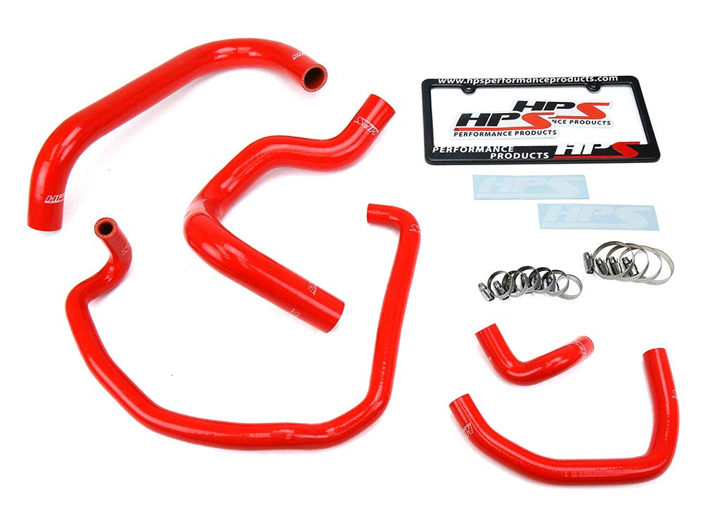 HPS Red Silicone Radiator & Heater Hose Kit - OEM Replacement 57-1746-RED - Perfect for Car Cooling System Maintenance & Performance Upgrades