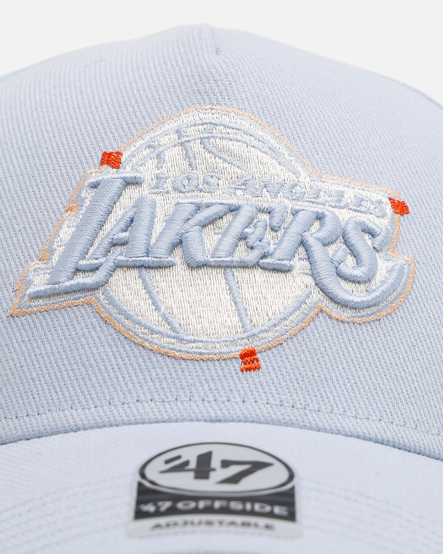 47 Brand Los Angeles Lakers 'Overstitch' 47 Offside Snapback Hat - Light Blue Adjustable Baseball Cap for Men & Women - Perfect for Game Day, Streetwear & Sports Fan Fashion