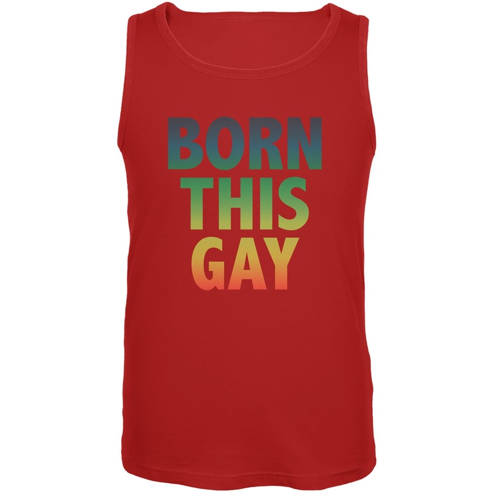 LGBTQ+ Pride Born This Way Red Tank Top for Adults - Perfect for Pride Parades, Festivals & LGBTQ+ Events