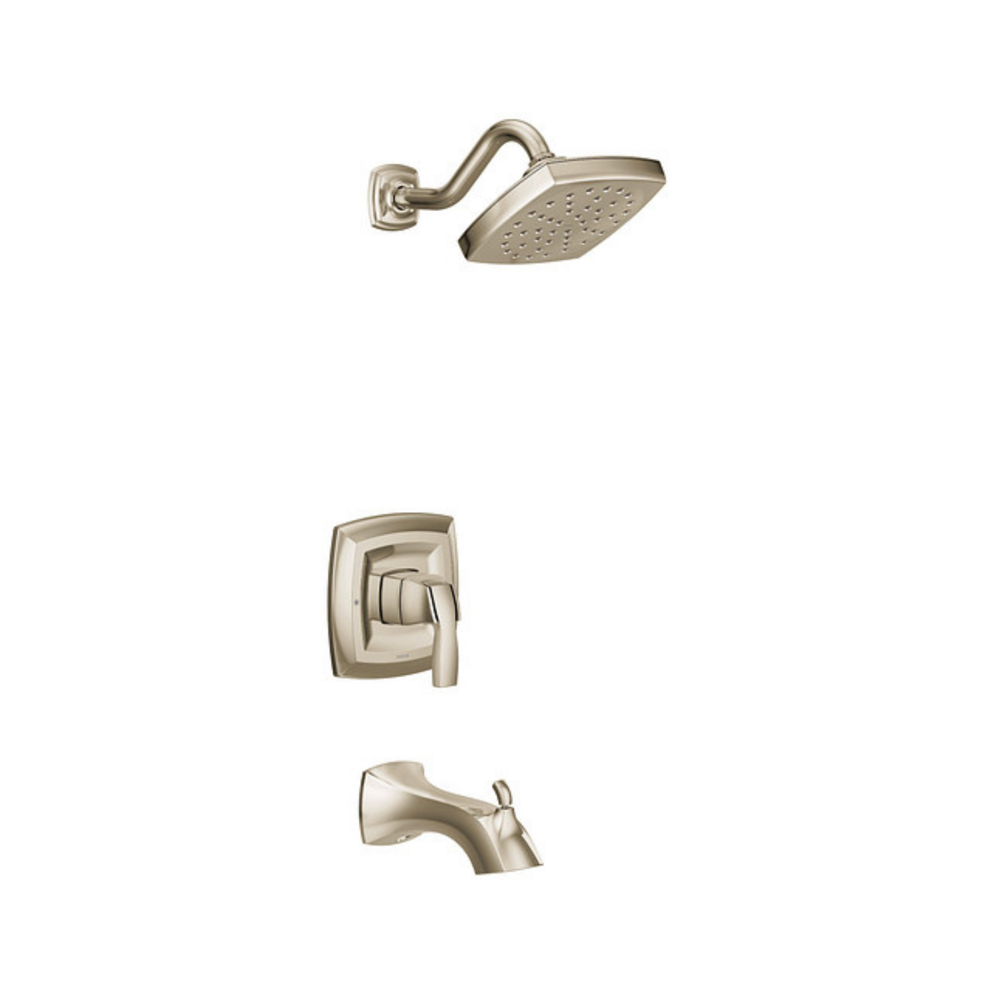 Moen Voss Polished Nickel M CORE 3 Series Tub and Shower Faucet - Modern Bathroom Fixture for Spa-Like Experience | Durable & Water-Efficient Design for Home Renovation