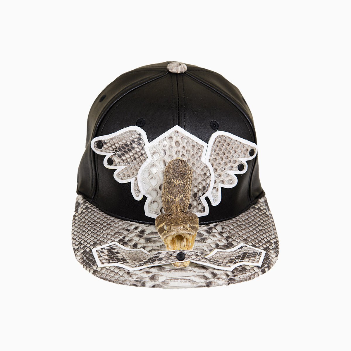 Breyer's Buck 50 Leather Cowboy Hat with Faux Snake Skin Visor - Western Style Hat for Men, Durable & Stylish for Rodeo, Outdoor Adventures & Country Fashion