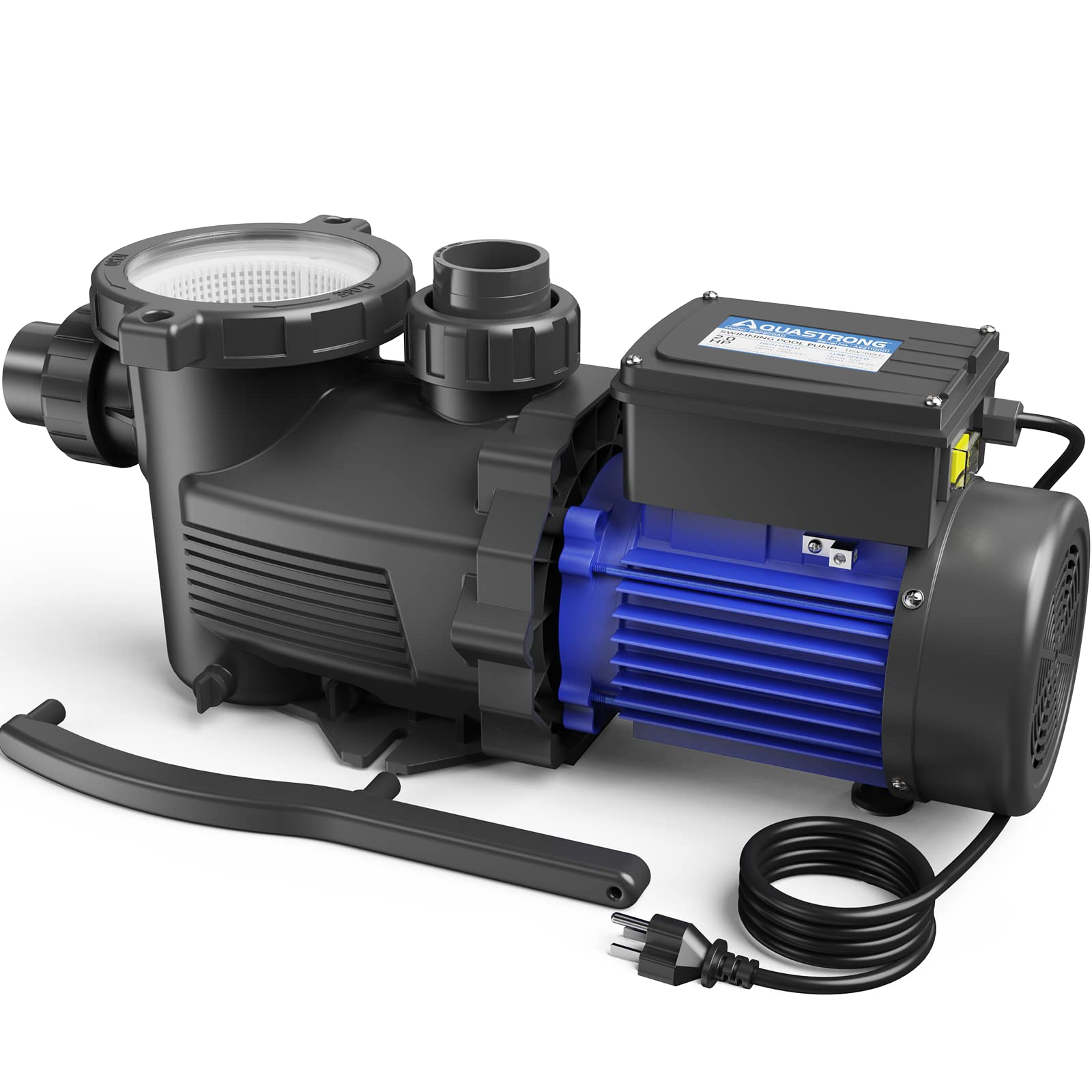 AQUASTRONG High Flow In-Ground & Above Ground Pool Pump - 2HP Dual Speed, 5186 GPH, 115V - Perfect for Residential Swimming Pools, Spas & Water Features
