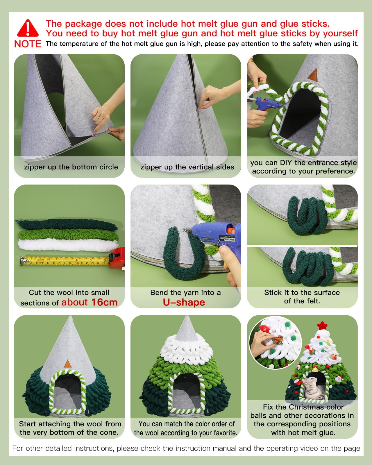 Premium DIY Cat Tree & Cozy Cat Bed Cave for Indoor Cats - 20x24 Inch Felt Cat Nest, Cat House & Perfect Gift for Cat & Dog Lovers - Great for Christmas Clearance & Home Decor