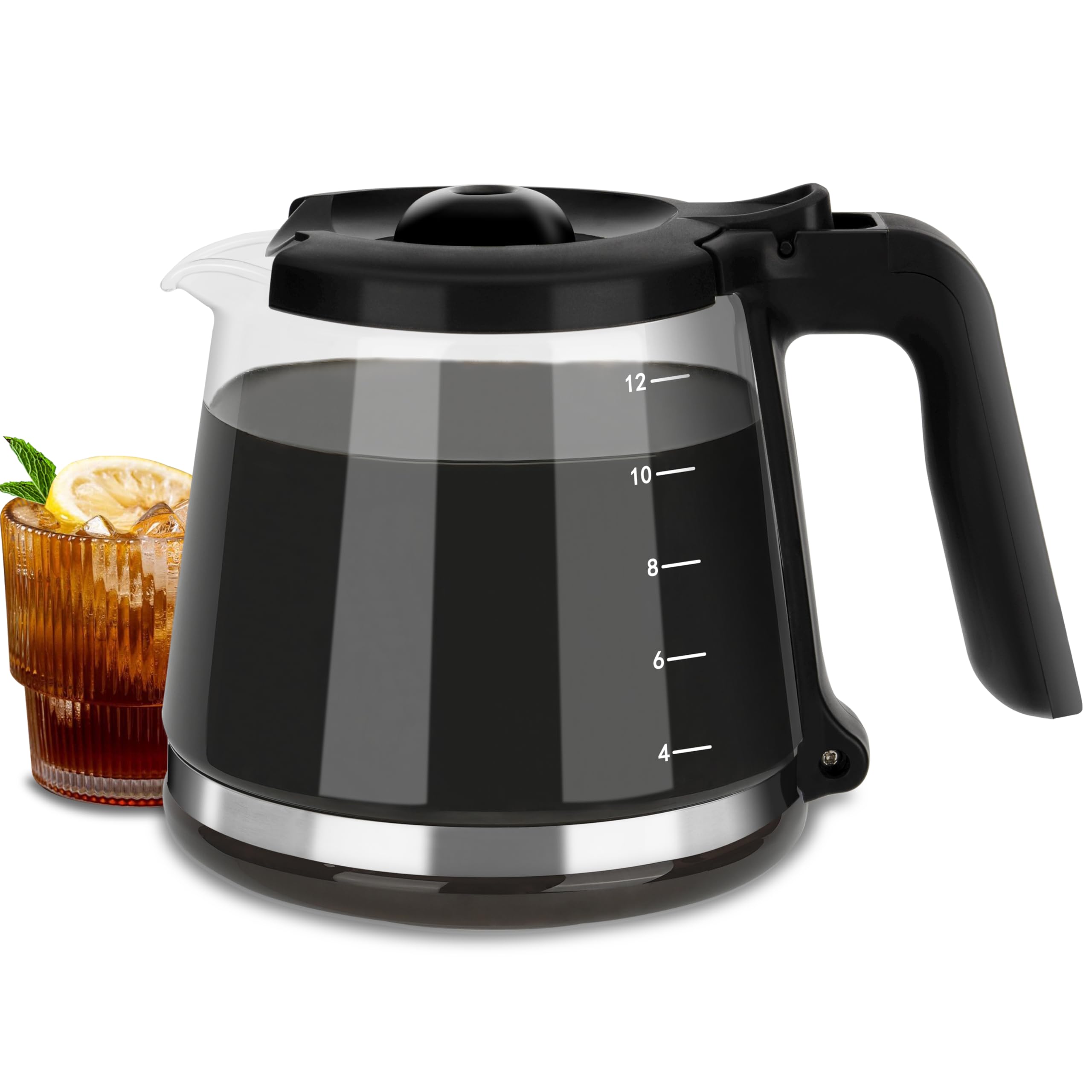 12-Cup Replacement Coffee Carafe - Compatible with Mr. Coffee Maker Models RF, LM, PC, SC Series - Perfect for Home, Office, and Restaurant Use