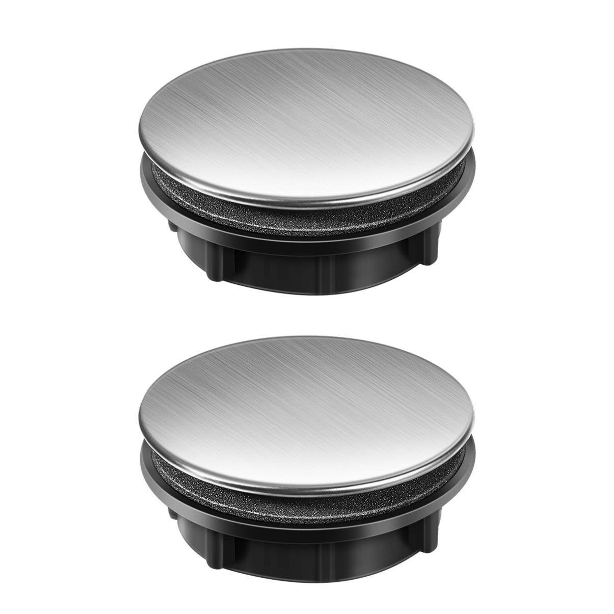 NUOBESTY 2pcs Stainless Steel Kitchen Sink Hole Covers with Sealing Ring - Durable Sink Tub Accessories for Leak Prevention and Easy Cleaning in Modern Kitchens