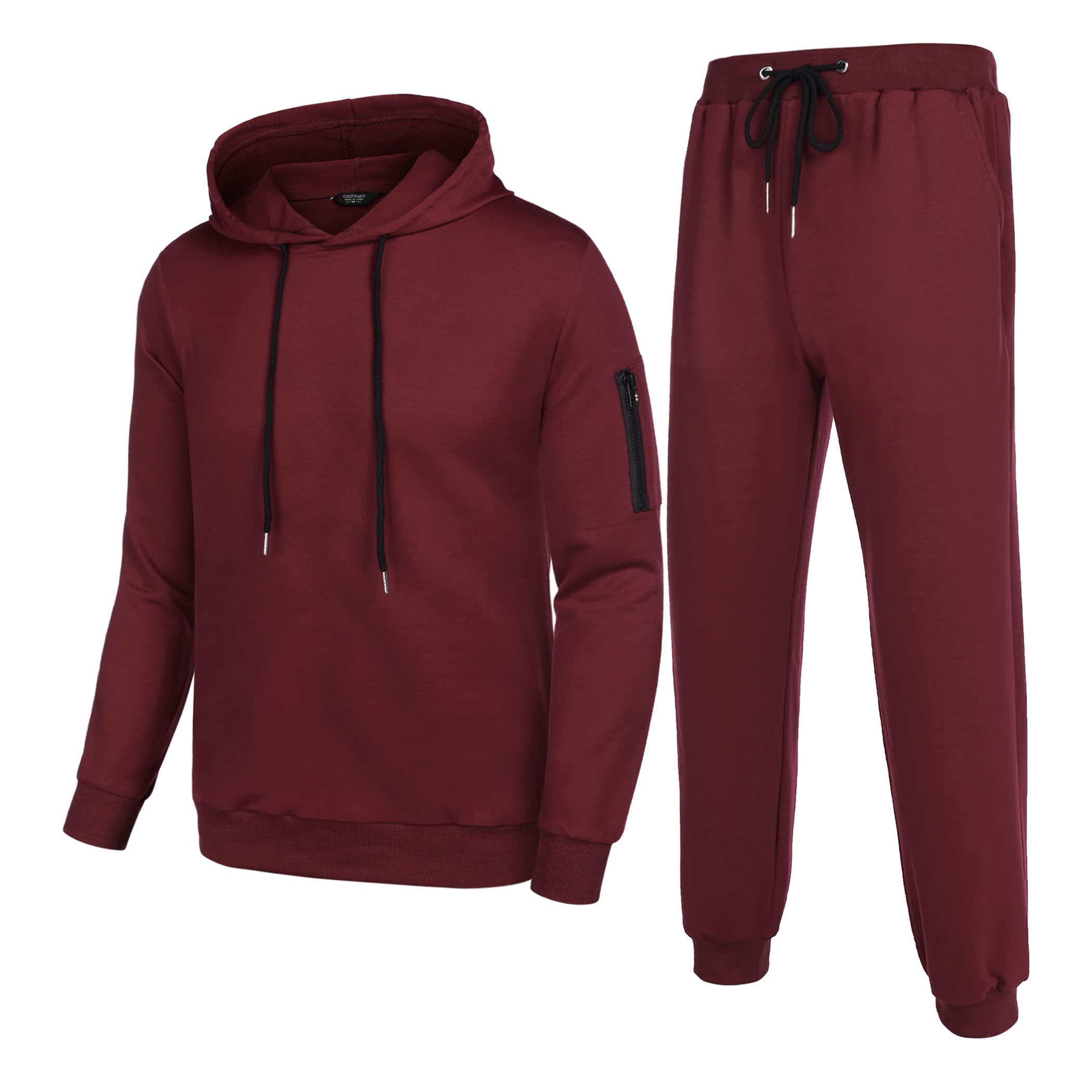 COOFANDY Men's 2-Piece Athletic Tracksuit Set with Hood - Lightweight Running Jogging Sweatsuit for Gym, Workout & Casual Wear
