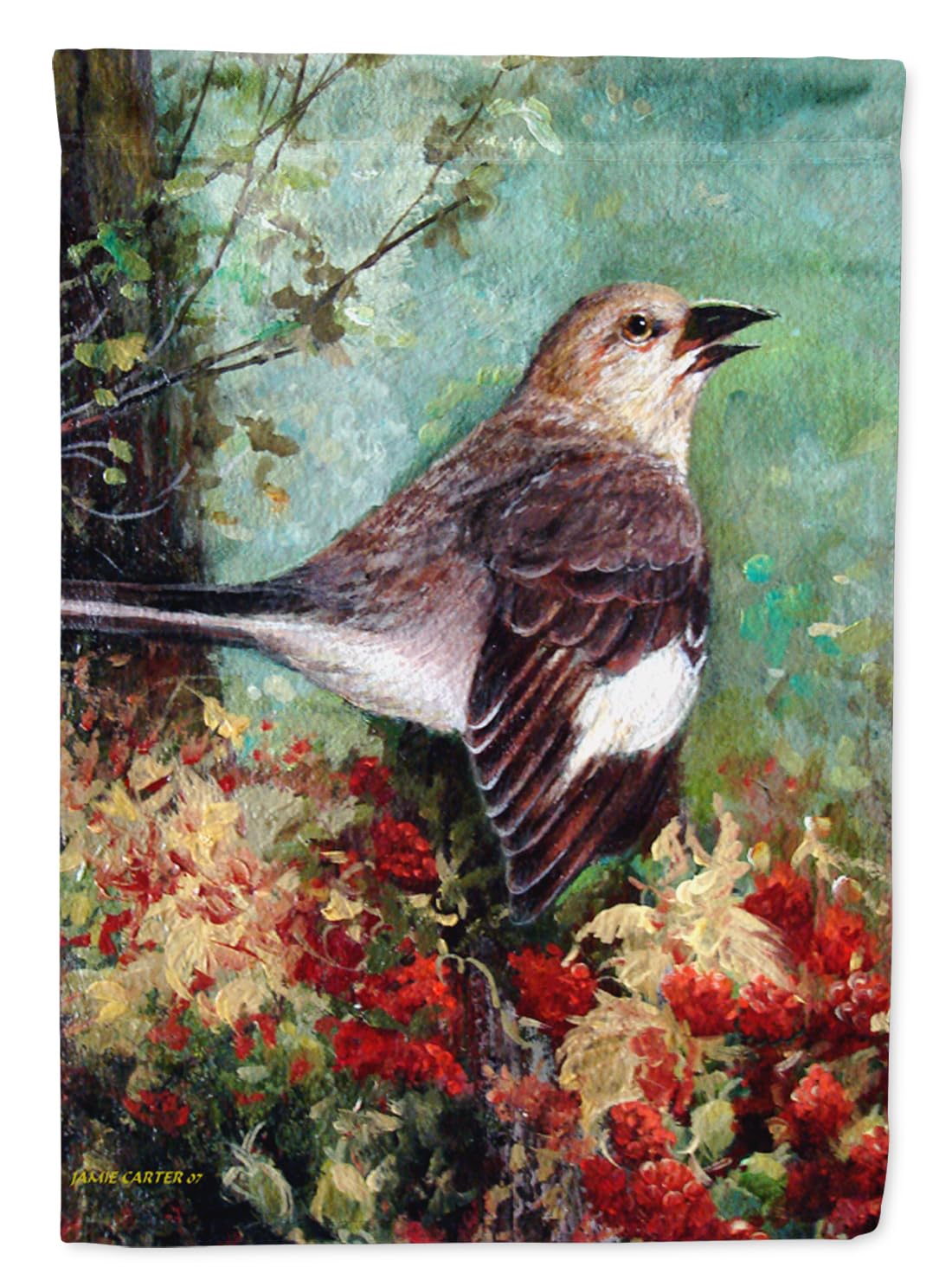Caroline's Treasures PJC1061GF Mockingbird Garden Flag - Colorful Decorative Yard Banner for Mailbox, Flower Beds & Patio | Weather-Resistant Outdoor Artwork for Gardens, Lawns & Seasonal Decor