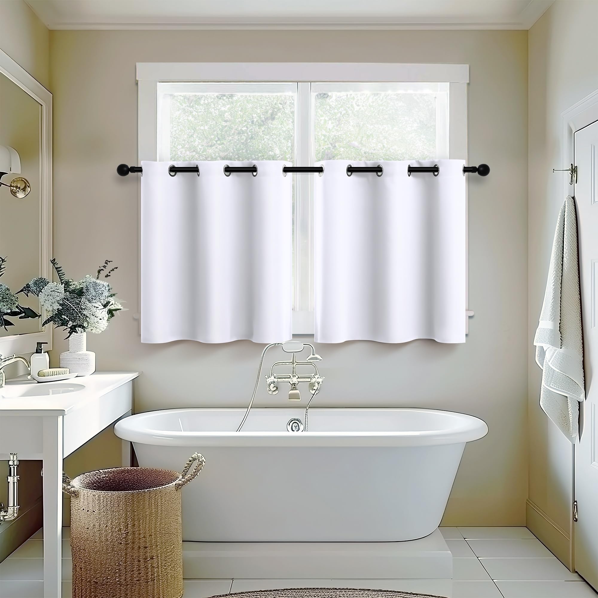 Pure White RV Blackout Curtains 24