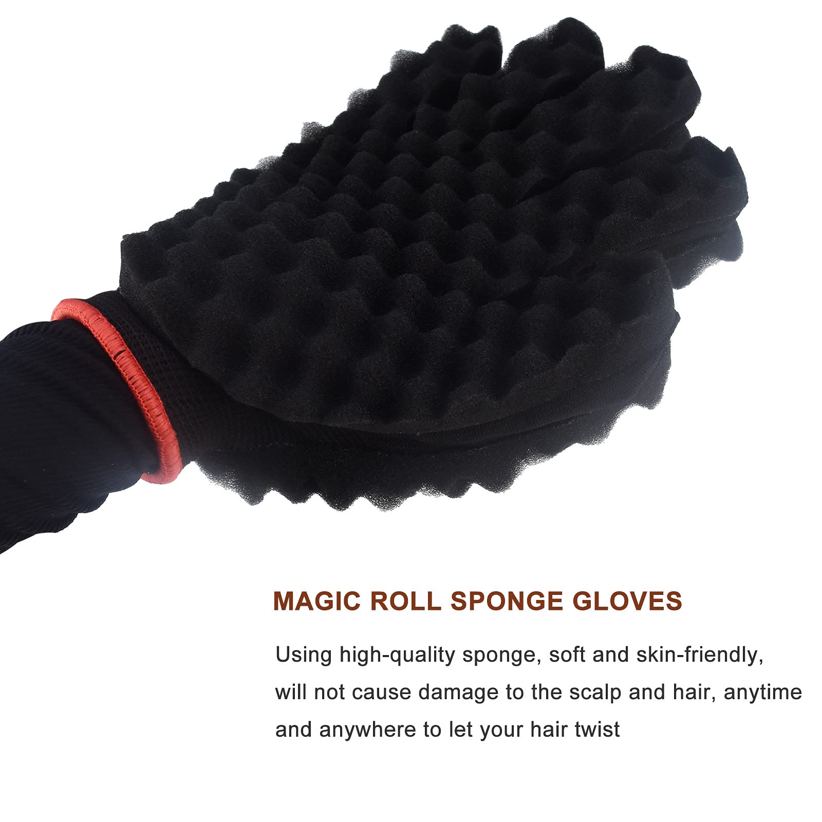 DKAF Professional Hair Sponge Set for Men & Women - Magic Twist Curl Sponge Glove, Afro Styling Brush, Metal Hair Pick & Curl Comb - Perfect for Barber Styling, Twist Hairstyles & Natural Hair Care at Home or Salon