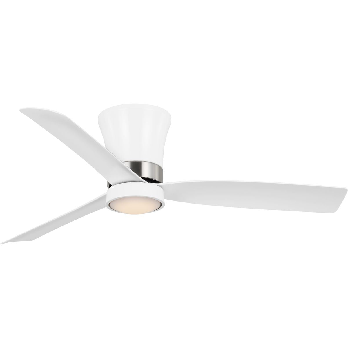 Brant Collection 52 Inch 3 Blade Ceiling Fan with Light - Modern Low Profile Flush Mount Design for Bedroom, Living Room & Office - Energy Efficient Quiet DC Motor