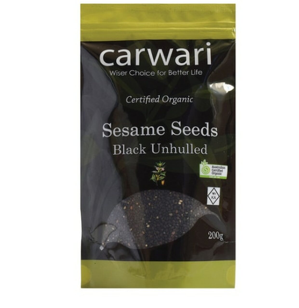 Organic Unhulled Black Sesame Seeds - Premium Quality, Non-GMO, Gluten-Free for Baking, Cooking & Smoothies | Carwari Brand
