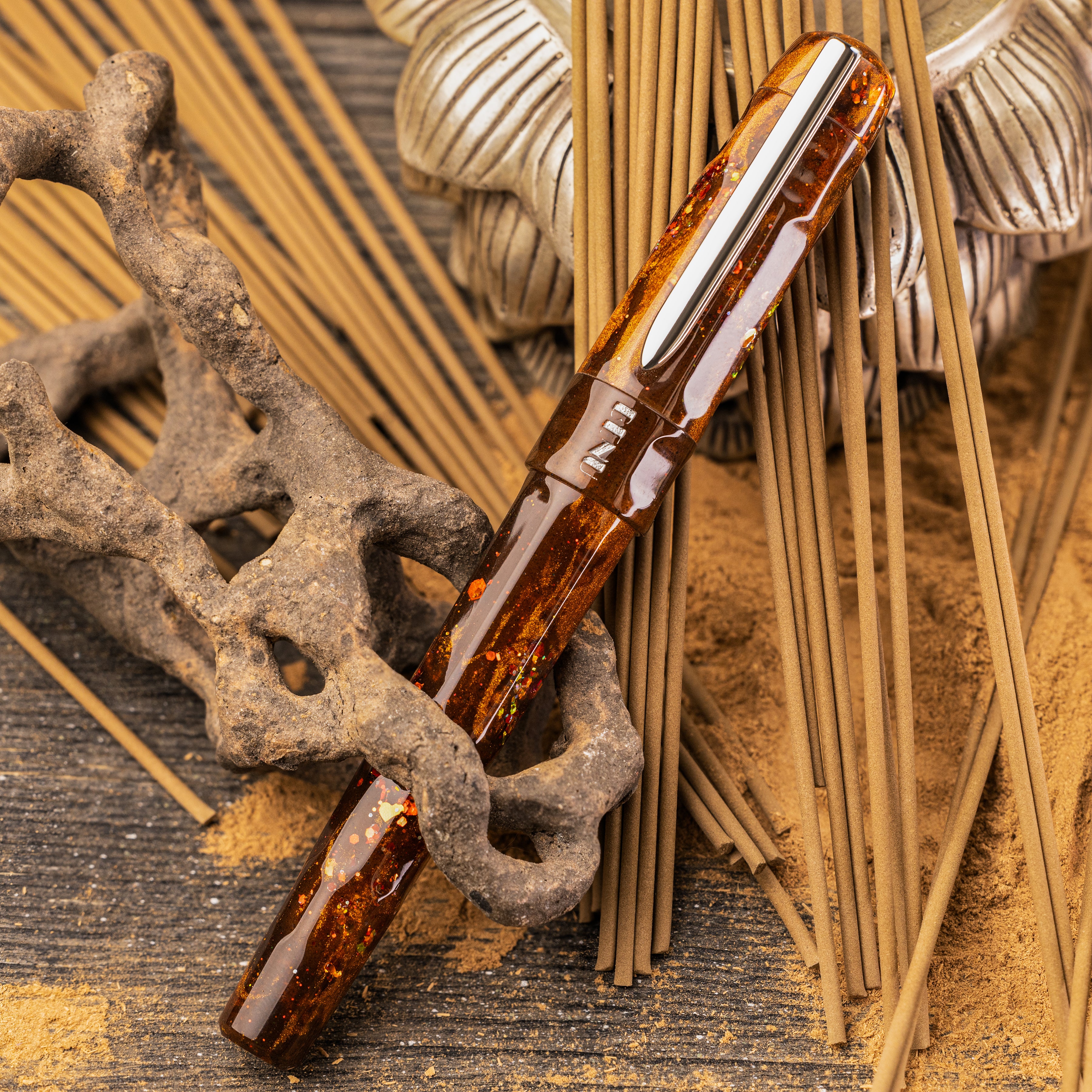Benu Talisman Premium Sandalwood Fountain Pen - Elegant Writing Instrument for Calligraphy, Journaling & Gifts - Perfect for Professionals & Collectors