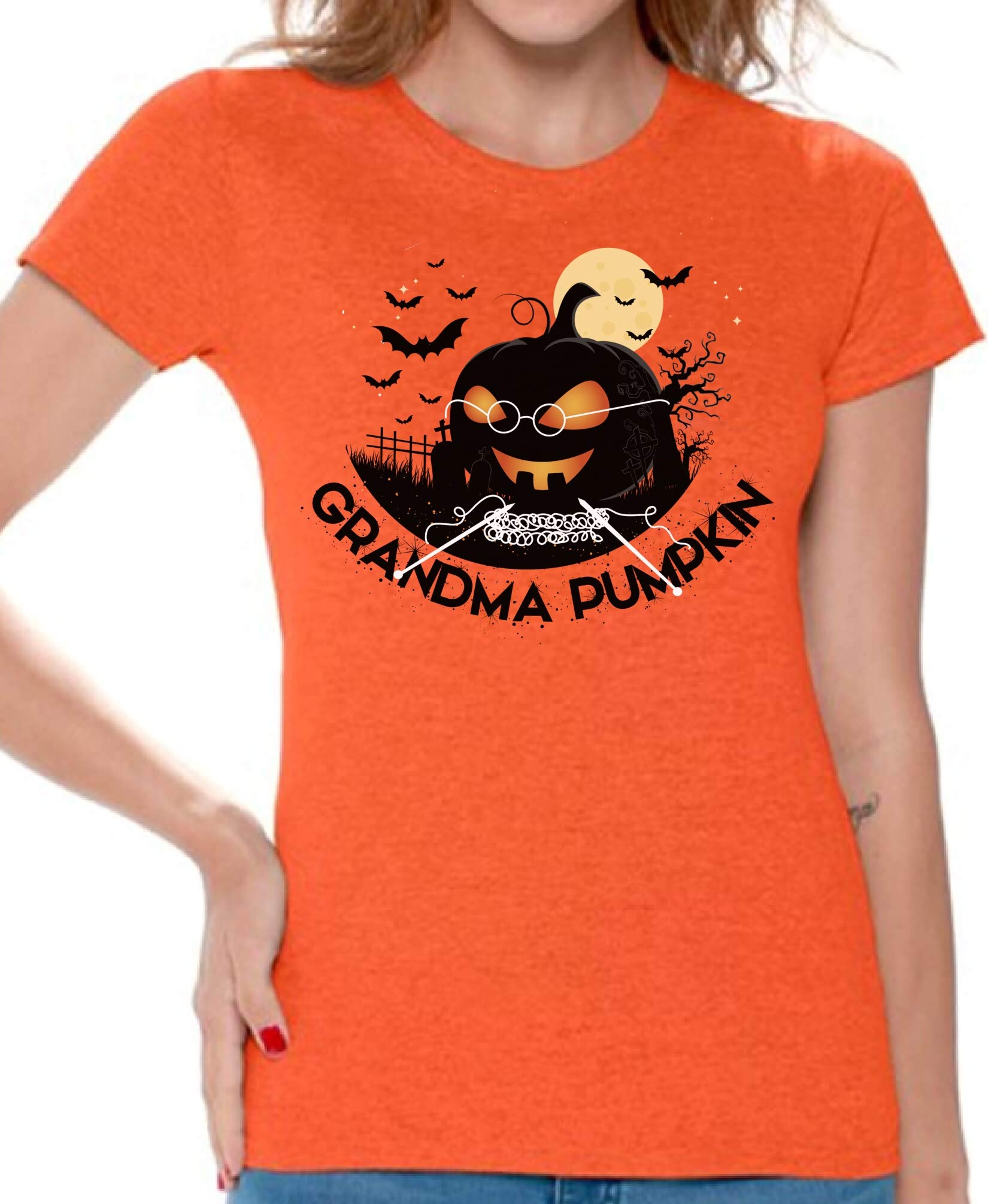 Awkward Styles Halloween T-Shirt - Funny Grandma Pumpkin Graphic Tee for Women | Cute Fall & Halloween Party Outfit