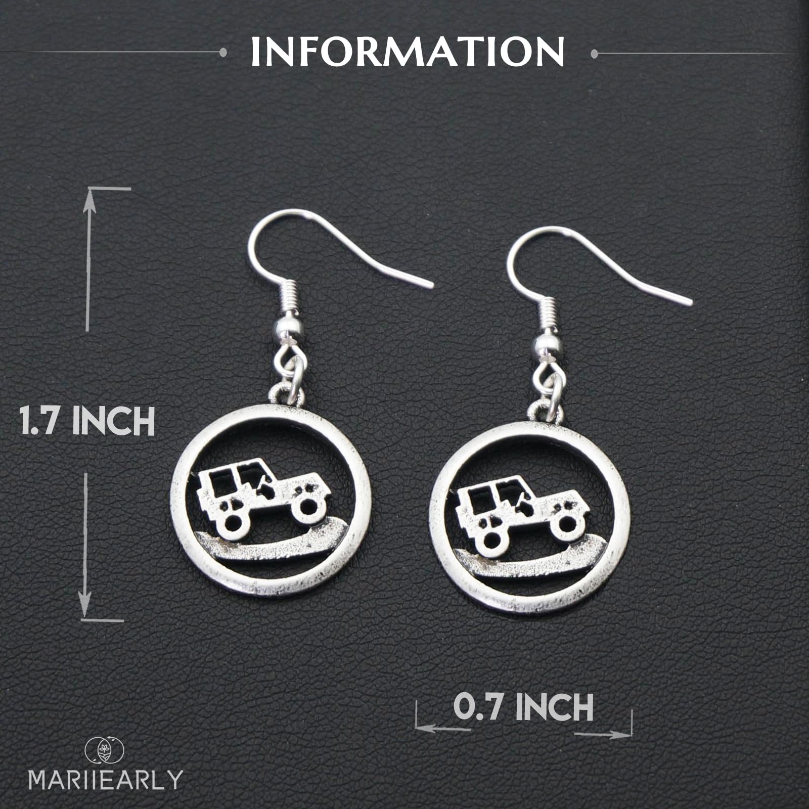 Jeep Earrings for Women - Handmade Drop Dangle Earrings, Personalized Jeep Jewelry Gift for Women and Girls | Perfect for Jeep Lovers, Car Enthusiasts, and Everyday Wear