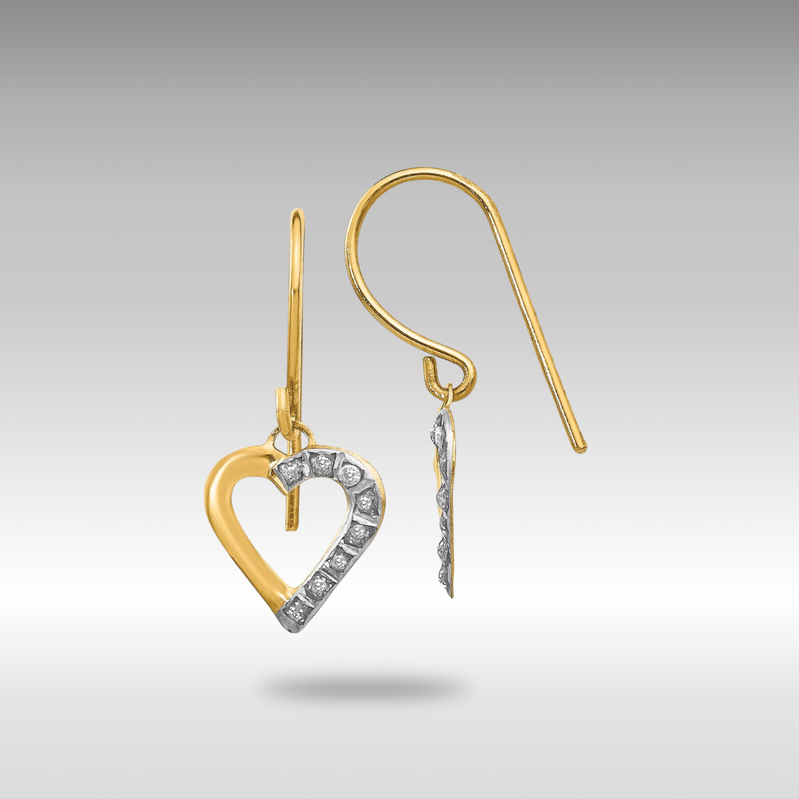 14K Gold Diamond Heart Stud Earrings for Women - Elegant Valentine's Day Gift, Anniversary Jewelry (Model DF262) | Perfect for Date Nights, Weddings & Special Occasions