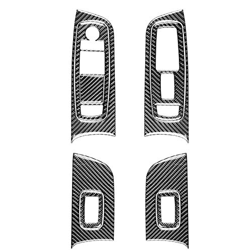 Carbon Fiber Window Switch Trim Cover for Dodge Charger 2015-2023 | Interior Upgrade Decal | Left Hand Drive Compatible | Enhances Cabin Aesthetics & Protects Switch Panel