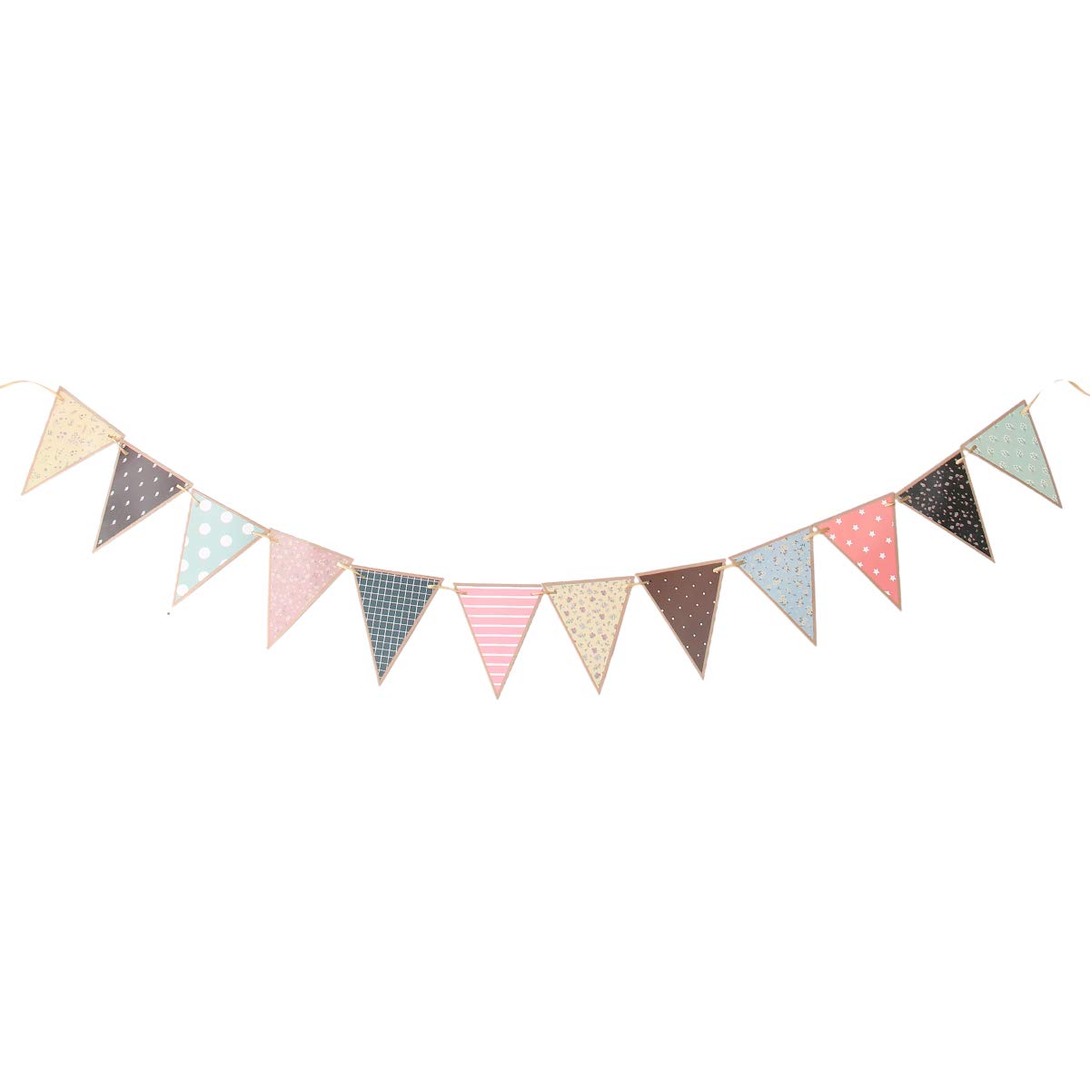 1 Piece Pull The Flag Fabric Triangle Flag - Cotton Triangle Banner for Birthday, Engagement Party, Wedding & Baby Shower - Happy Birthday Pennant Flags - Perfect for Indoor & Outdoor Decorations