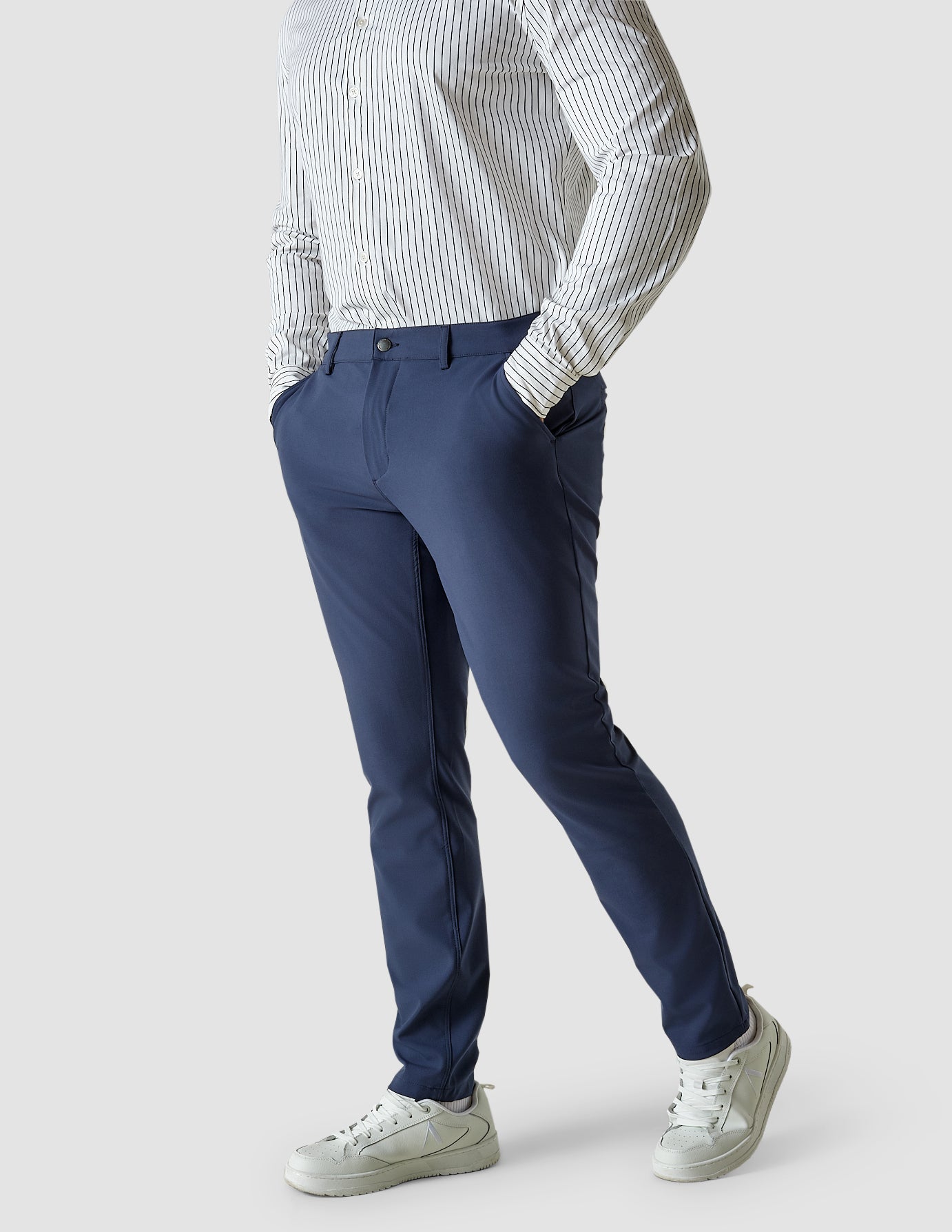 Essential Slim Fit Pants for Men - Marine Blue Color - Perfect for Casual Wear, Office & Travel