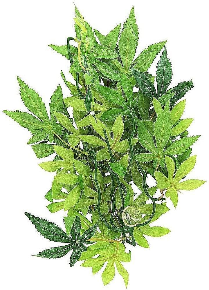 Exo Terra Silk Terrarium Plant - Medium Size Artificial Abutilon for Reptile Habitat & Vivarium Decoration | Perfect for Bearded Dragons, Geckos & Snakes Enclosures