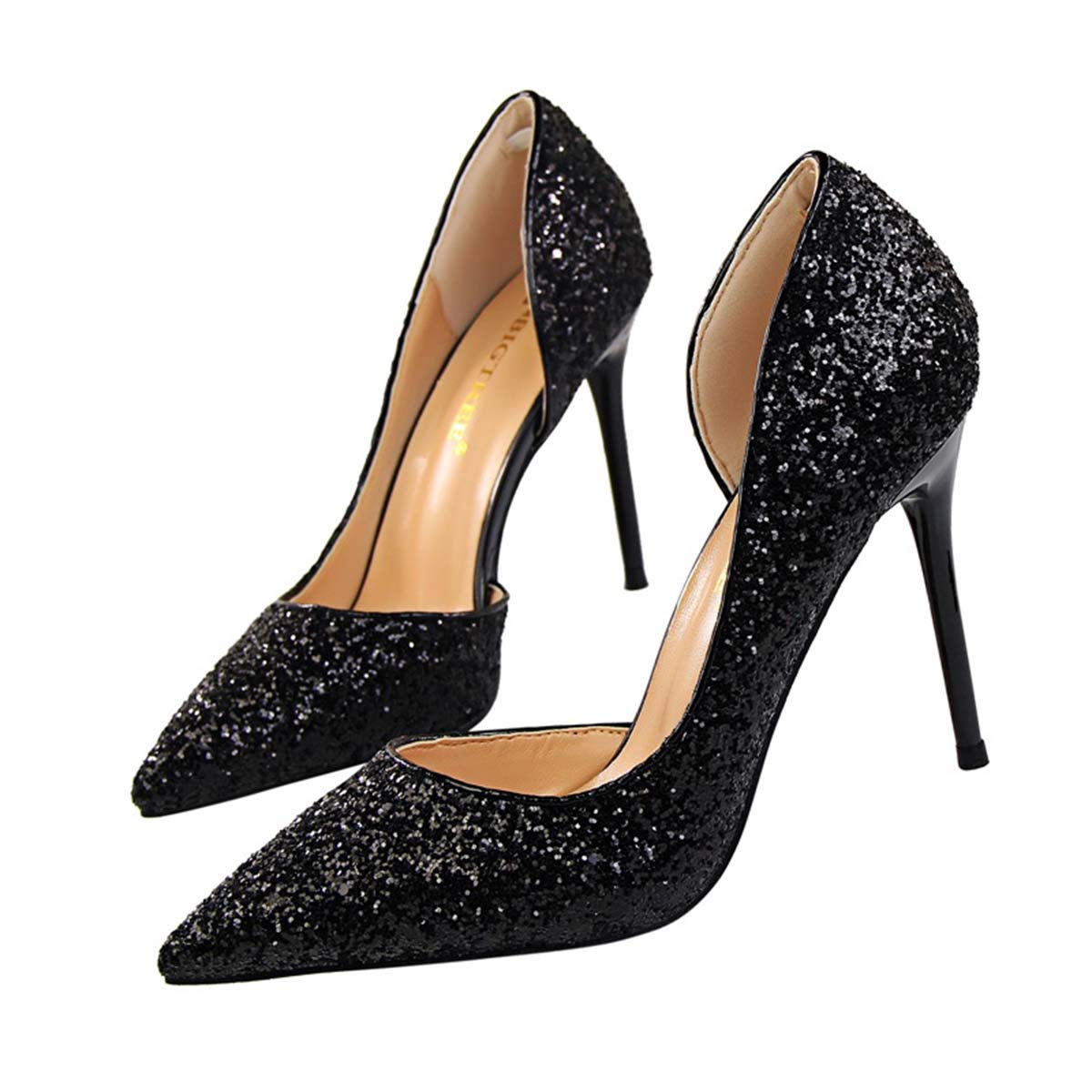 JOEupin Women's Stiletto High Heel Pumps - Sexy Pointed Toe Dress Shoes for Weddings, Parties & Office Wear - Comfortable Semi-Open Toe Women's Heels