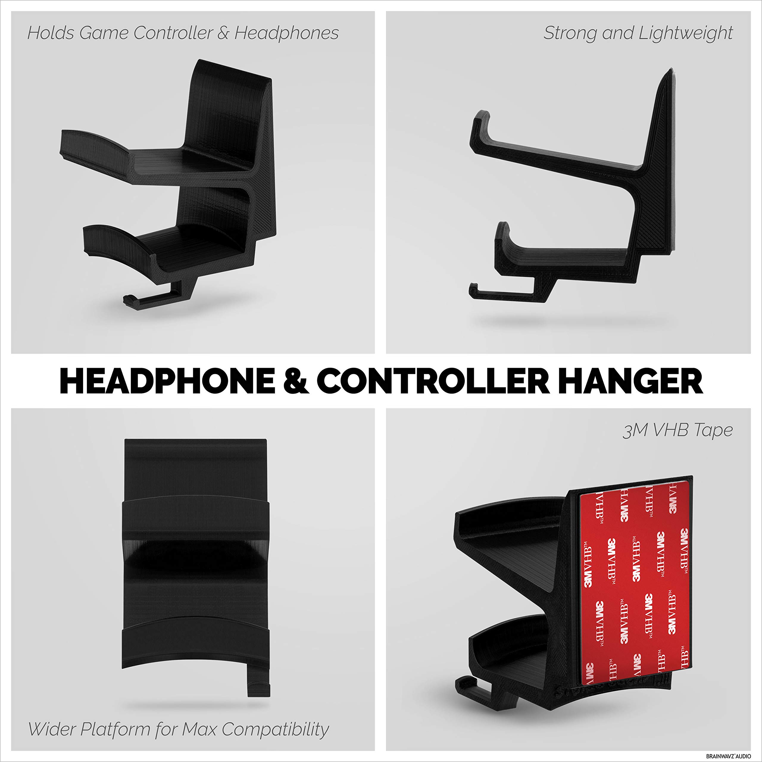 BRAINWAVZ STORIO Gamepad & Headphone Stand for Xbox, PS5, Switch, PC - Gaming Setup Organizer