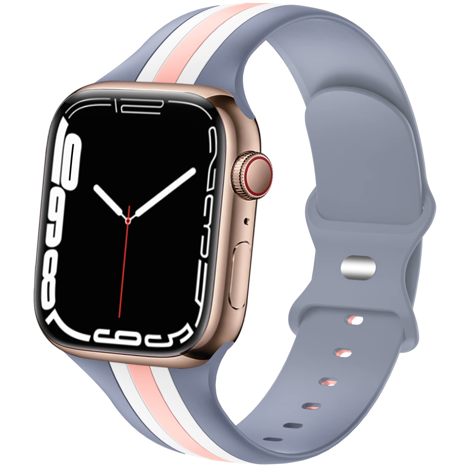 Premium Sport Bands for Apple Watch 38mm 40mm 41mm 42mm 44mm 45mm 49mm - Compatible with Series 8/7/6/5/4/3/2/1/SE & Ultra - Soft Breathable Silicone Replacement Strap for Women & Men - Perfect for Workouts, Running & Everyday Wear