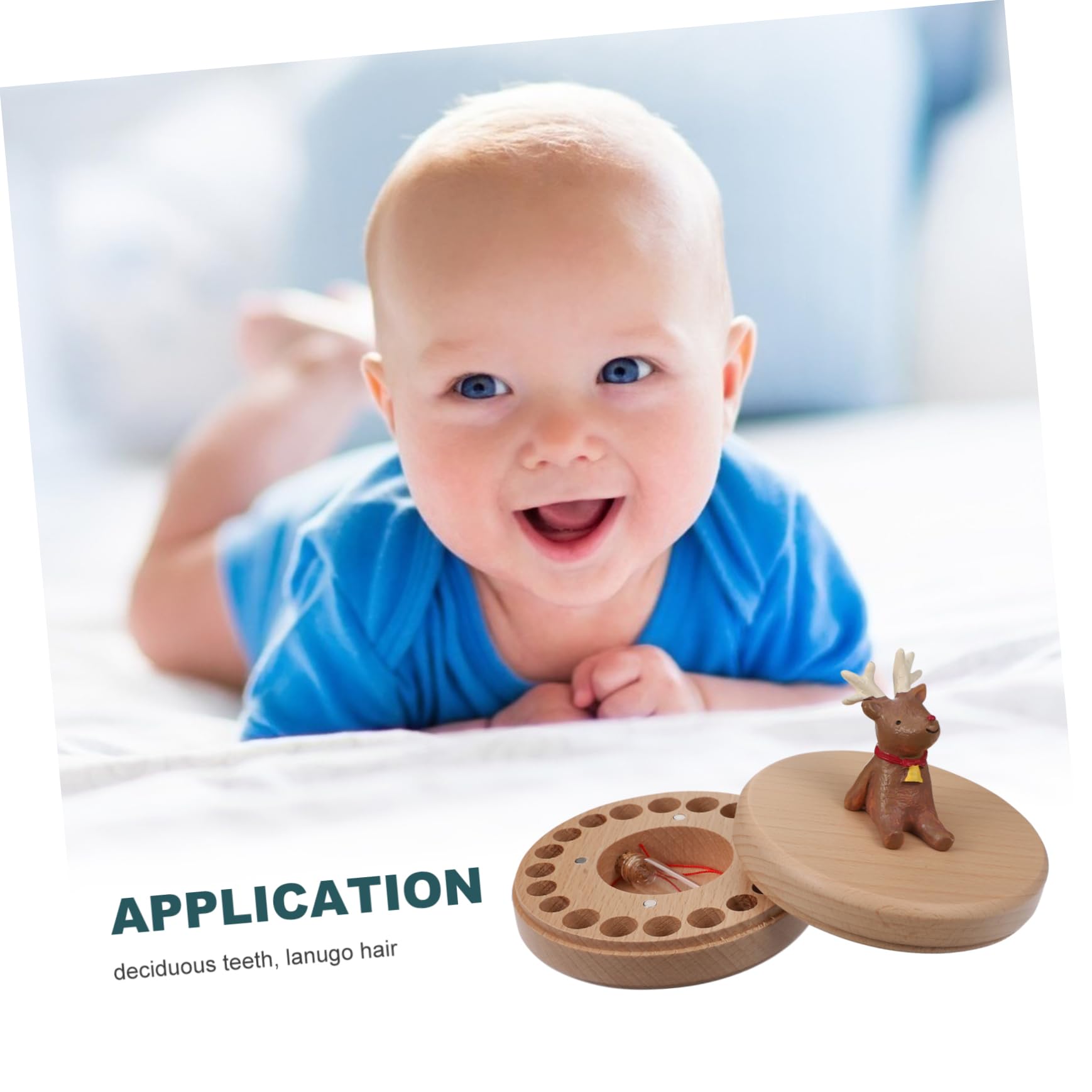 Toyvian Wooden Baby Teeth Keepsake Box - First Tooth Memory Box for Kids, Safe & Durable Beechwood Material - Perfect for Storing Baby Teeth, Hair Locks & Milestone Memories