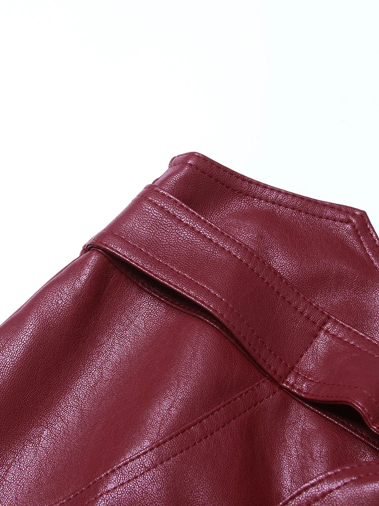 Elegant Asymmetrical High Waist Patchwork Skirt for Women | Lace-Up Midi Skirt | Fashionable Fall Outfit for Office, Party & Date Night