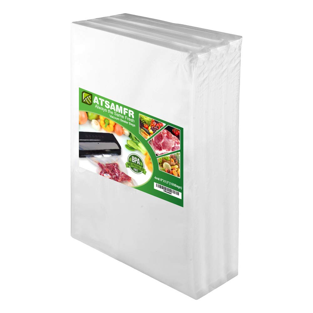 BPA-Free 4mil 100 Quart Size 8x12 Inch Heavy Duty Vacuum Sealer Food Storage Bags - Ideal for Sous Vide Cooking, Meal Prep & Long-Term Food Preservation