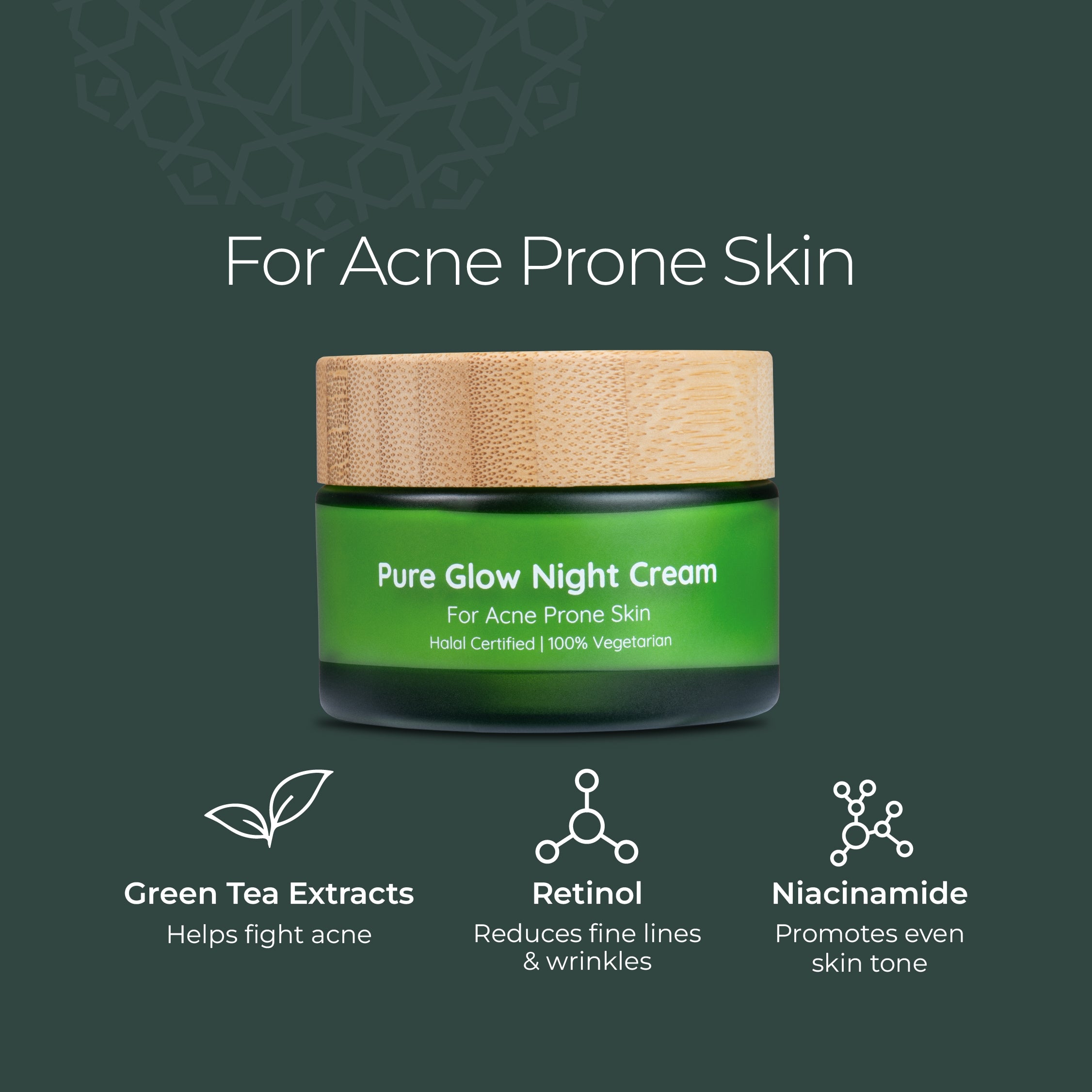 Lafz Organix Pure Glow Night Cream 50g - Organic Anti-Aging Face Moisturizer for Dry Skin - Best for Nighttime Skincare Routine & Hydration