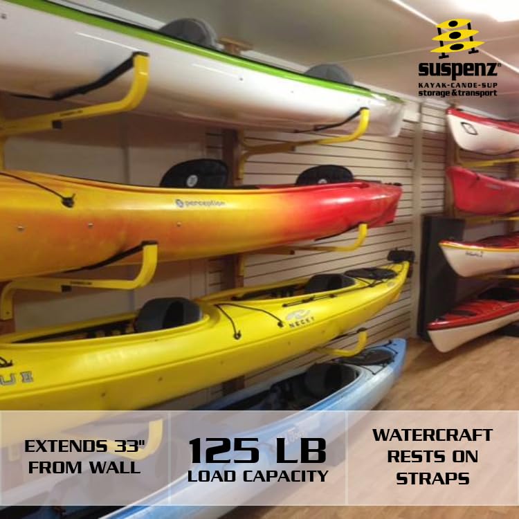 Suspenz Flat Rack - Premium Hanging Storage Rack for Kayaks, Bikes, and Outdoor Gear - Space-Saving Garage and Shed Organization Solution