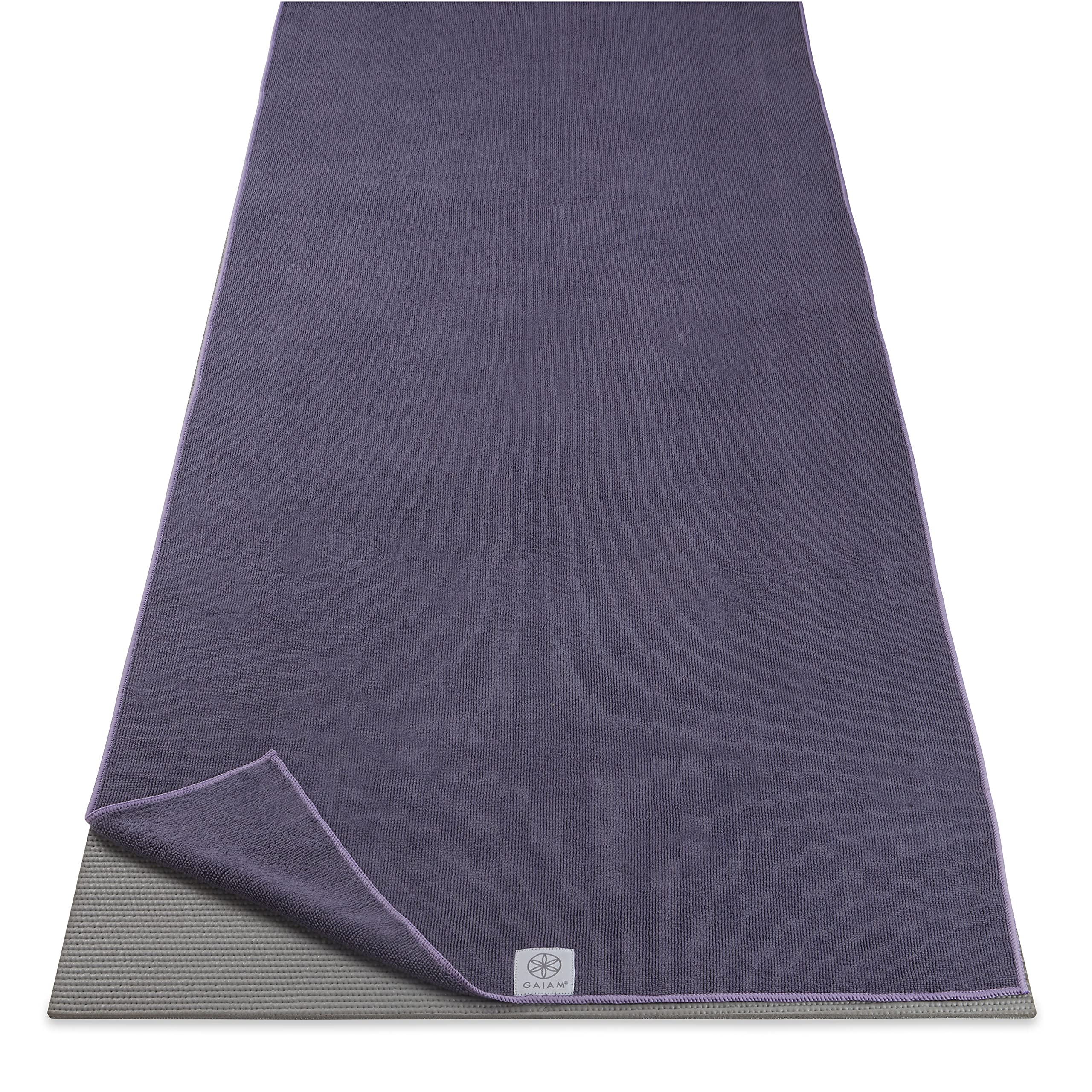 Gaiam Non-Slip Microfiber Yoga Mat Towel for Hot Yoga & Bikram - Perfect for Sweat Absorption & Grip During Intense Workouts