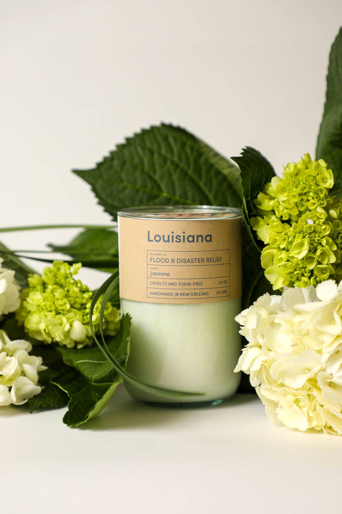 Louisiana Disaster Relief Jasmine Scented Eco-Friendly Soy Candle - Made from Recycled Materials | Perfect for Home Relaxation, Meditation & Emergency Preparedness Kits