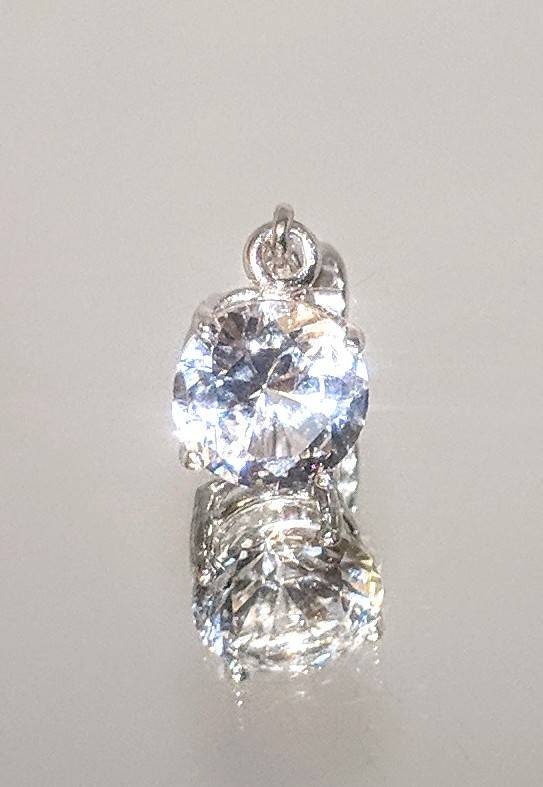 Solid Sterling Silver or 14K White/Yellow/Gold Natural White Sapphire 5-8mm Round Dangle Pendant Solitaire VVS - Perfect for Everyday Wear, Gift Giving & Special Occasions