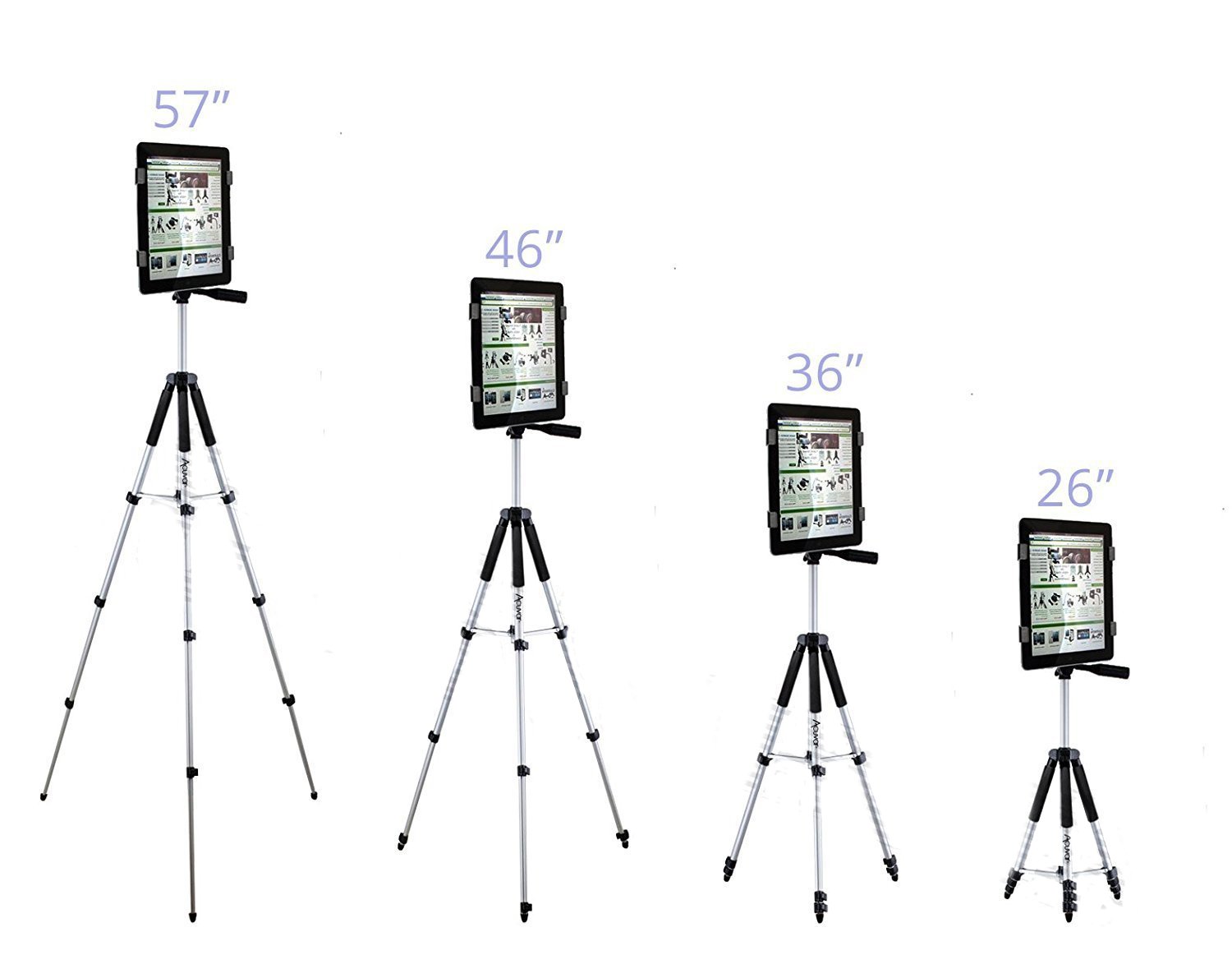 Acuvar 57-Inch Professional Tripod Stand with Tablet Mount & Universal Smartphone Holder - Includes Wireless Remote Control & Microfiber Cleaning Cloth for iPhone, Android, iPad - Perfect for Vlogging, Live Streaming, Photography & Video Recording